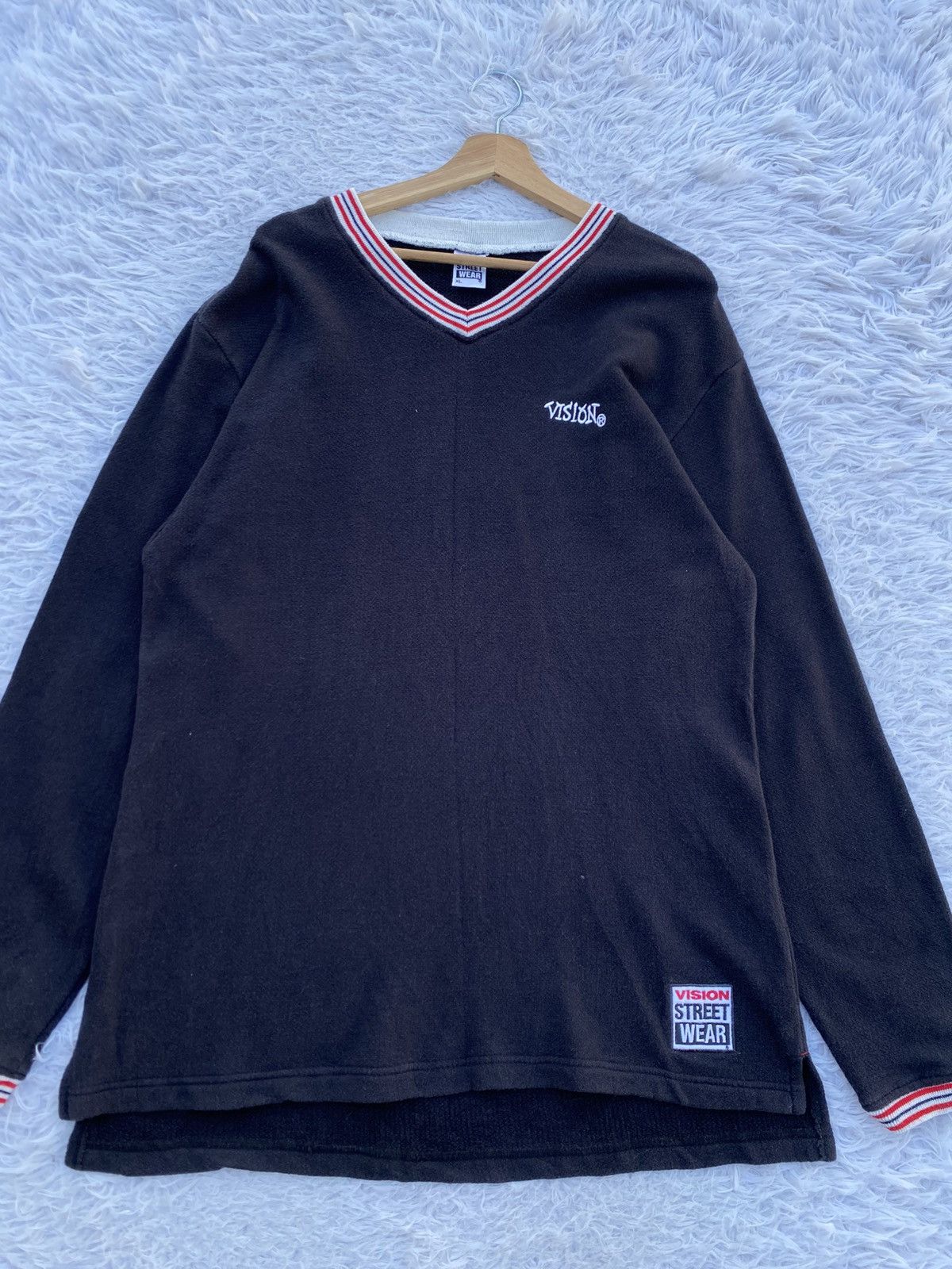 Vision Streetwear Rare Vintage 90s Vision Streetwear V Neck Sweatshirt Size US XL / EU 56 / 4 - 5 Thumbnail