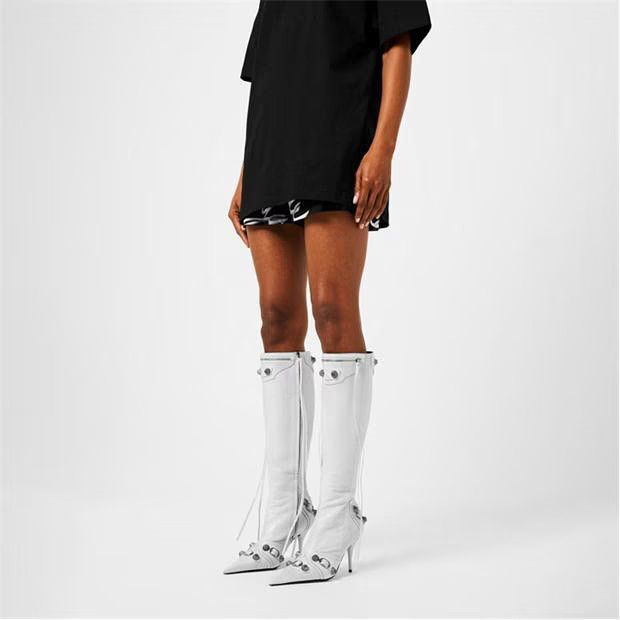 Balenciaga o1g2r1mq0924 Cagole Knee High Boots in White Size US 8 / IT 38 - 5 Thumbnail