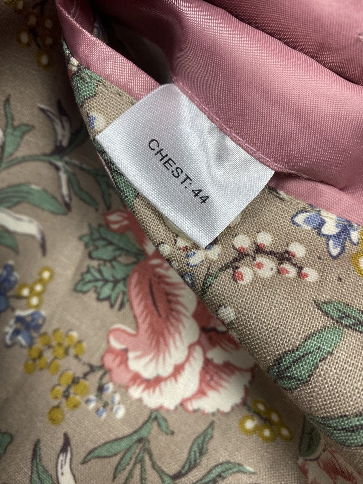 Gianni Feraud Gianni Feraud Mens Floral Linen Blend Blazer Jacket Cream Size 44R - 18 Thumbnail