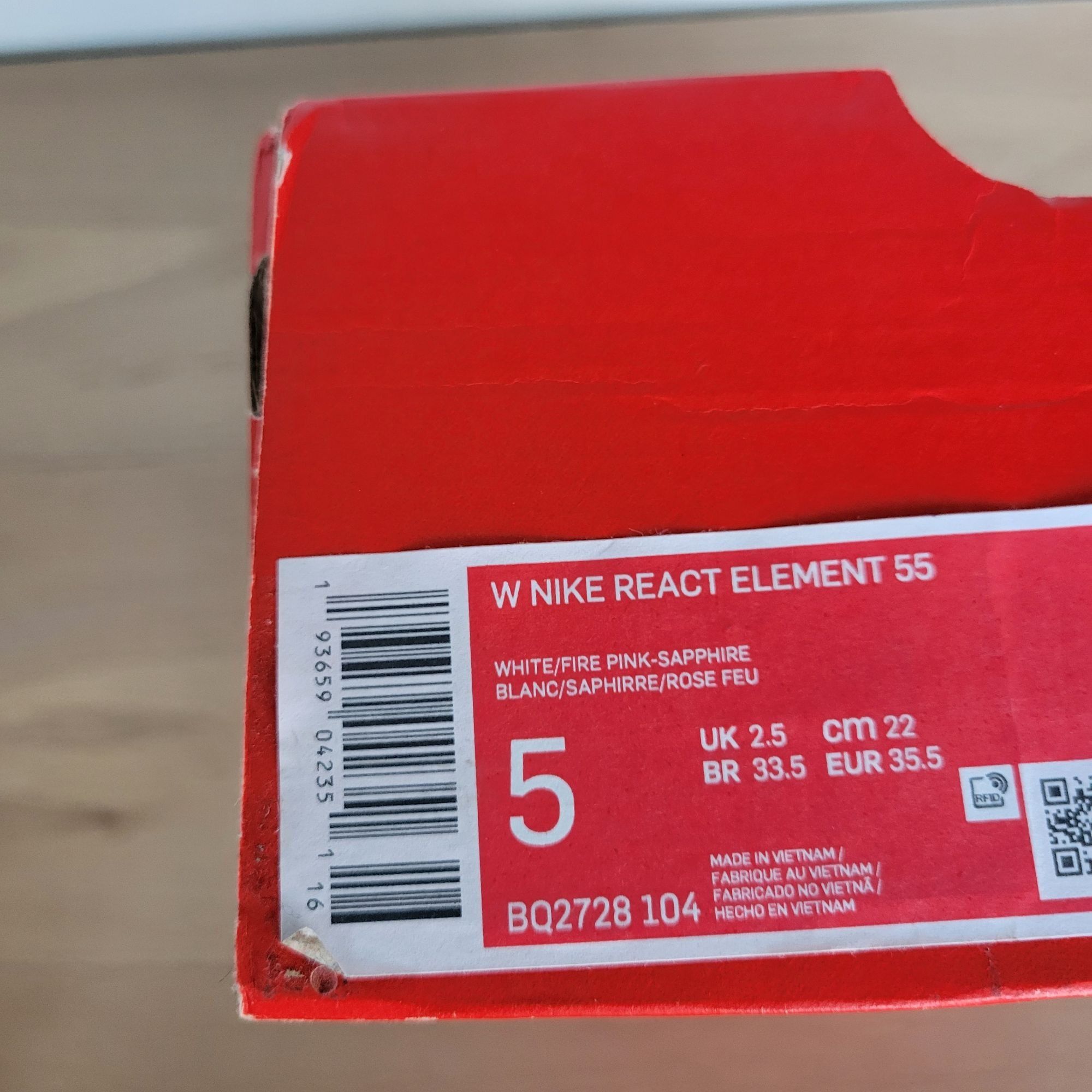 Nike ⭐Nike React Element 55 Womens Athletic Running Shoes 5 Whit Size US 5 / IT 35 - 8 Thumbnail