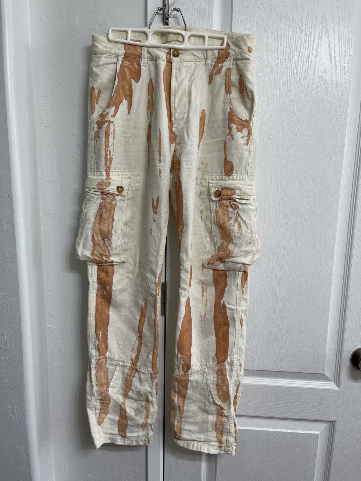 Sangiev Sangiev Hand Dyed Cargo Linen Trousers Size US 30 / EU 46 - 1 Thumbnail