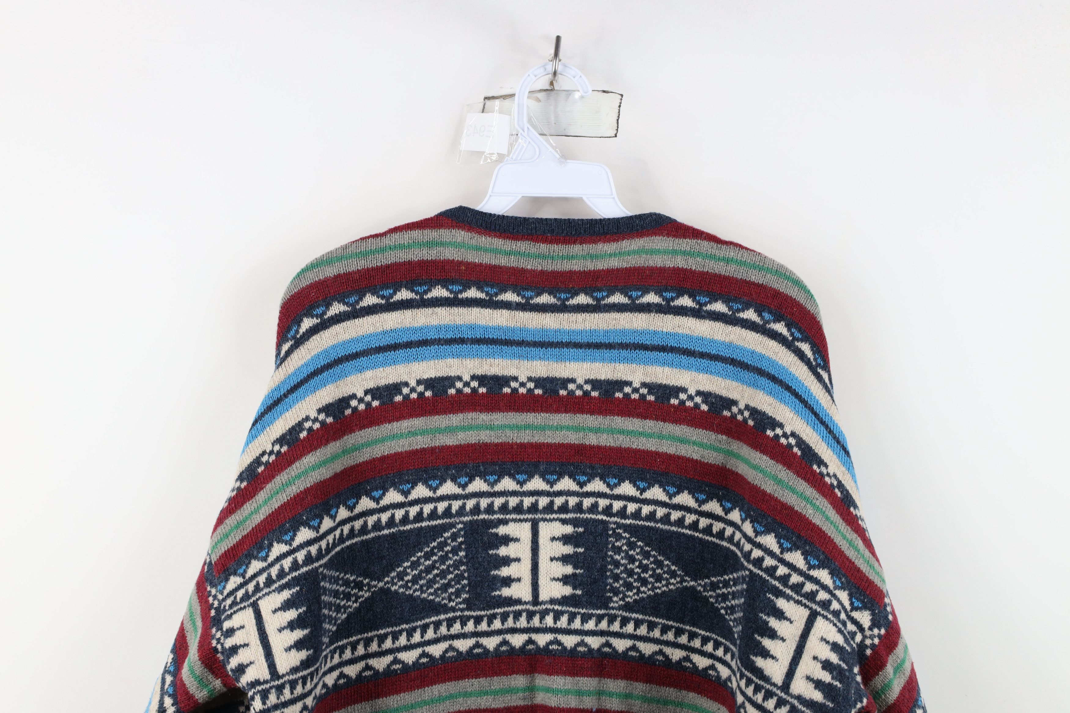 Vintage Vintage 90s Streetwear Fair Isle Knit Cardigan Sweater Size L / US 10 / IT 46 - 11 Thumbnail