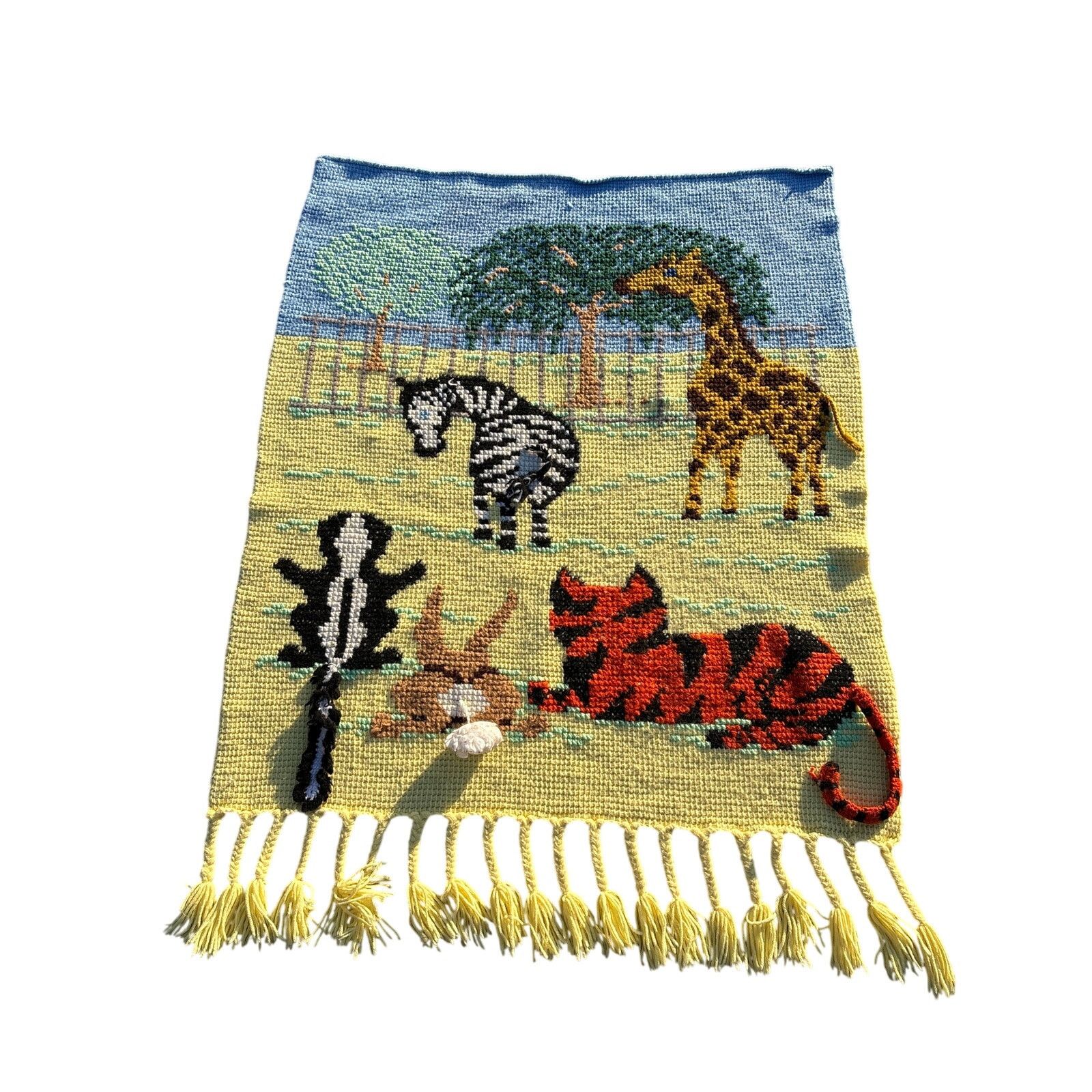 Handmade Animal tails handmade blanket 41x42 crochet knit nursery Size ONE SIZE - 1 Thumbnail