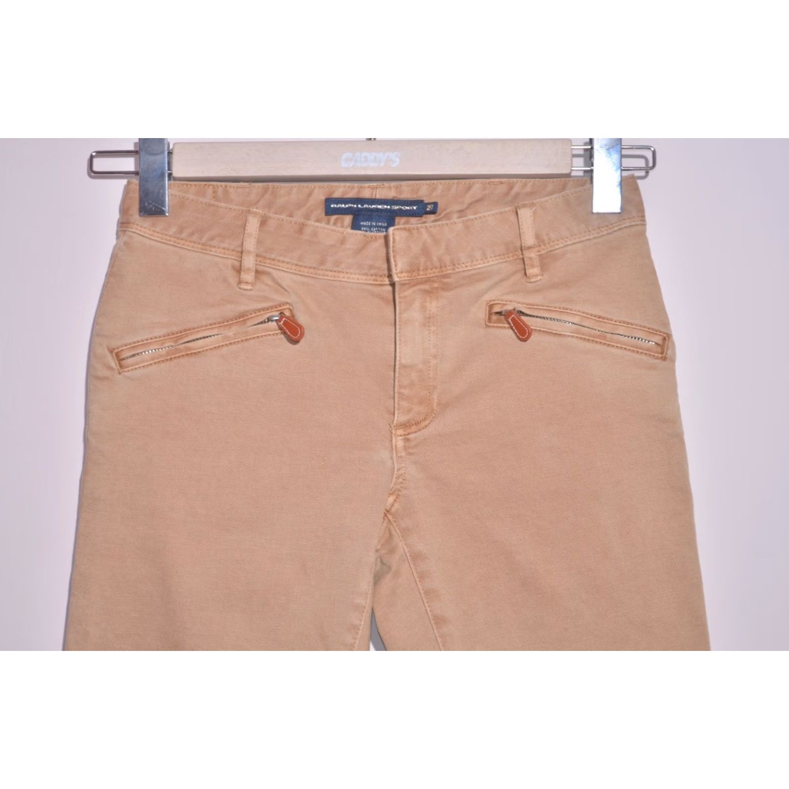Polo Ralph Lauren Ralph Lauren Sport Equestrian Pants Beige Peach Knee Patch Zip Pocket 27 Women Regular Trousers Size 27" / US 4 / IT 40 - 2 Thumbnail