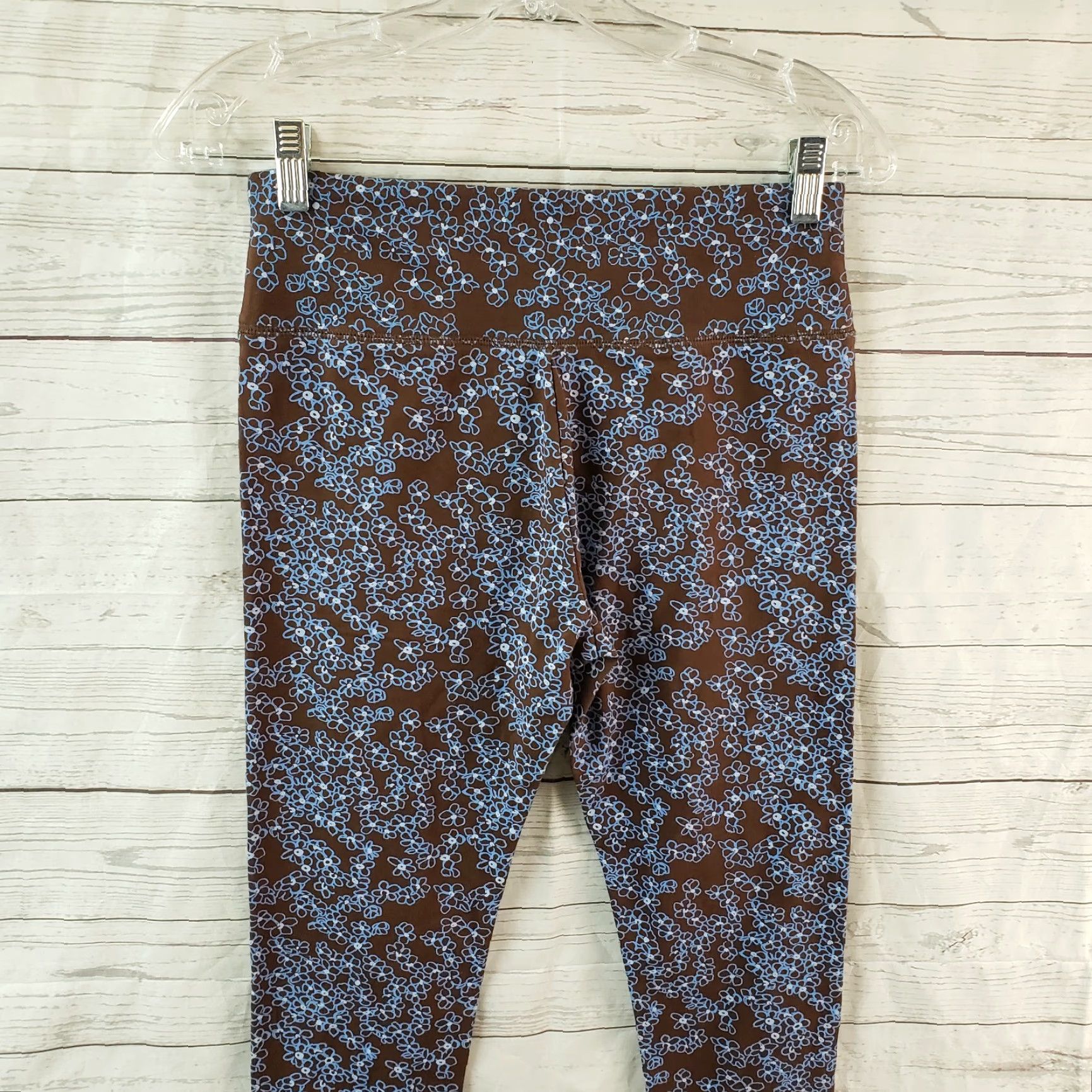 Vintage Wild Fable Womens Leggings Size S Blue Brown Floral Cotton Blend Shirt? Size 28" / US 6 / IT 42 - 4 Thumbnail