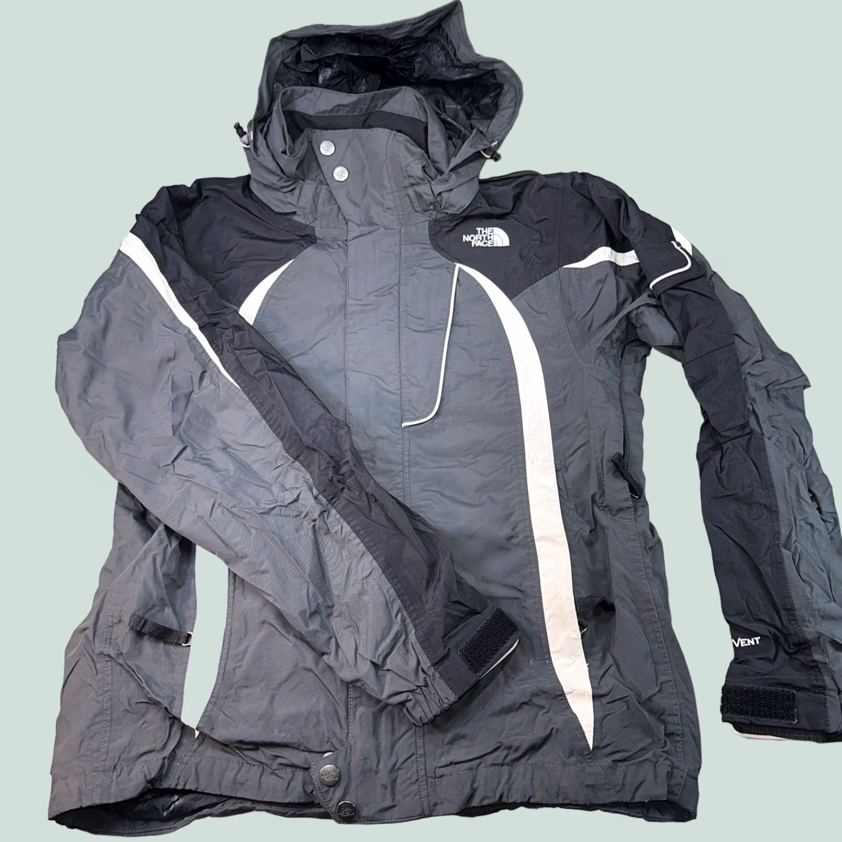 The North Face The North Face 2 In 1 Hyvent Jacket Women Size S Black Colorful Long Sleeve Pockets Full Zip Jacket Mens Womens Girls Size S / US 4 / IT 40 - 1 Thumbnail
