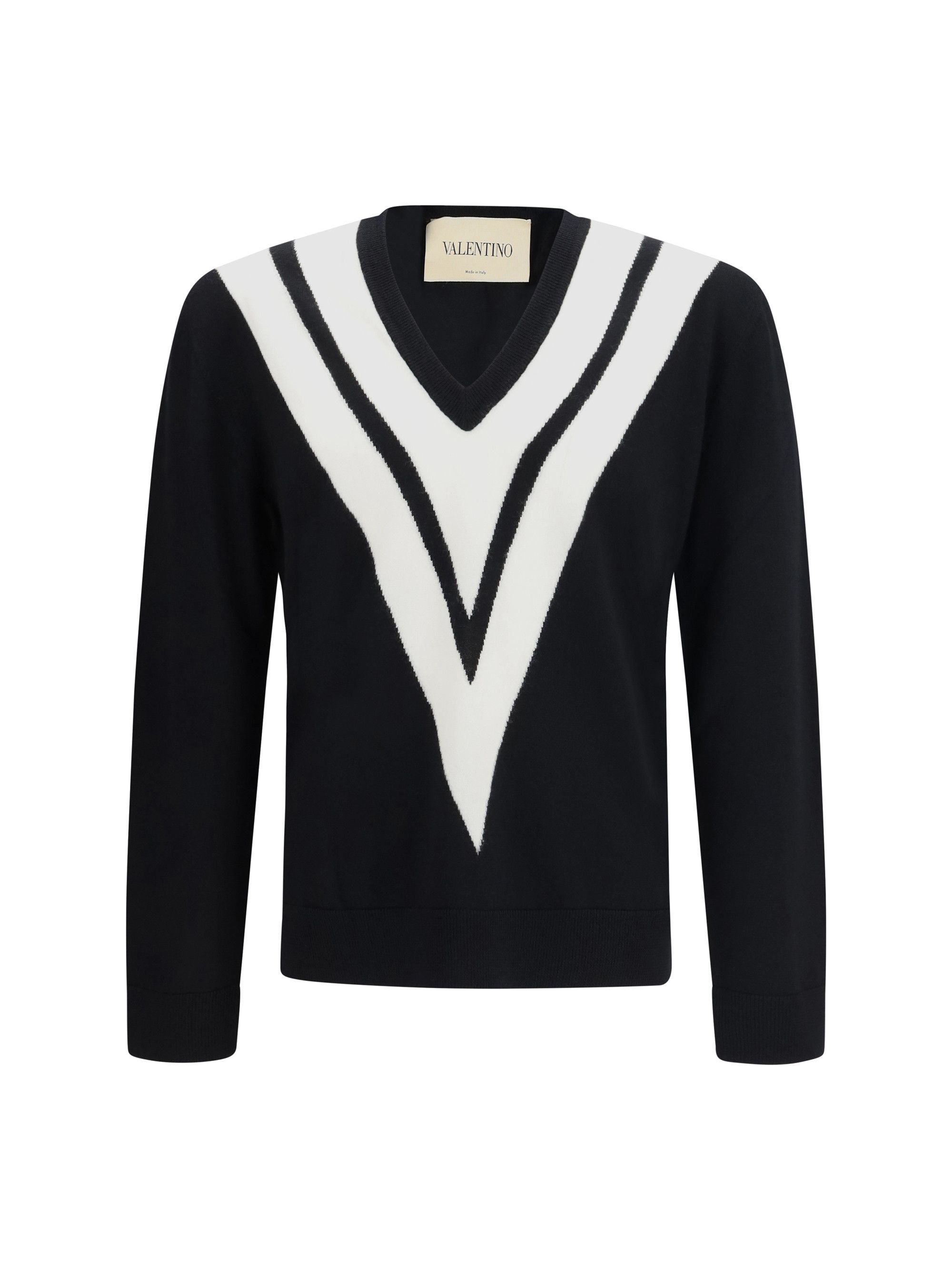 Valentino Sweater in virgin wool with intarsia V detail Size US S / EU 44-46 / 1 - 1 Thumbnail