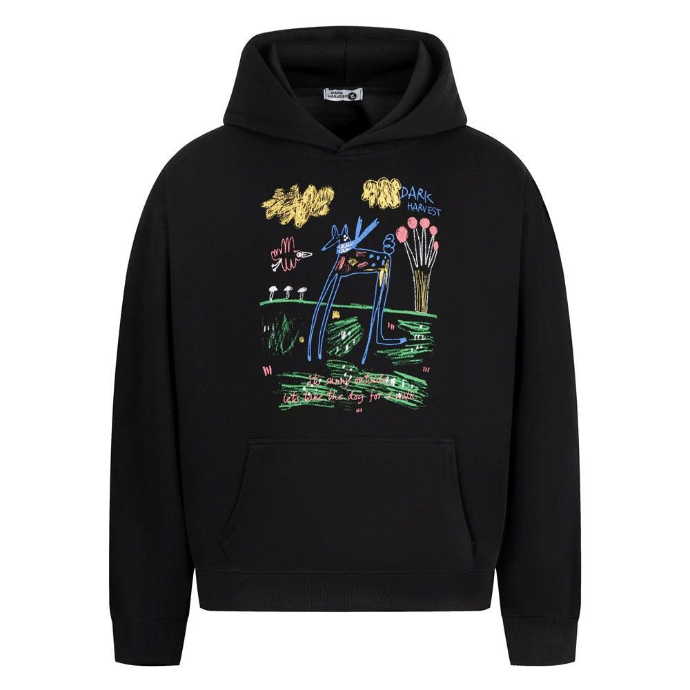 Vintage Men's loose casual hip-hop fun graffiti print hoodie Size US M / EU 48-50 / 2 - 1 Thumbnail