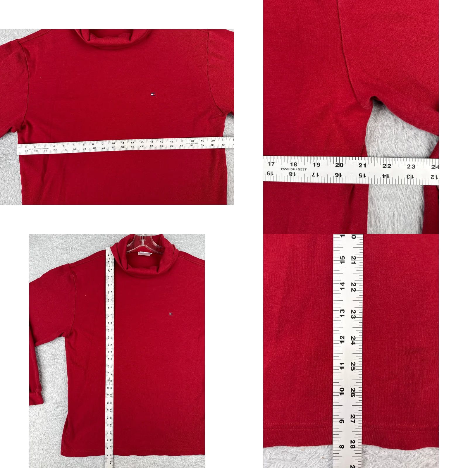 Tommy Hilfiger Tommy Hilfiger Shirt Adult XL Red Long Sleeve Turtle Neck Cotton Logo Jersey Mens Size US XL / EU 56 / 4 - 8 Thumbnail