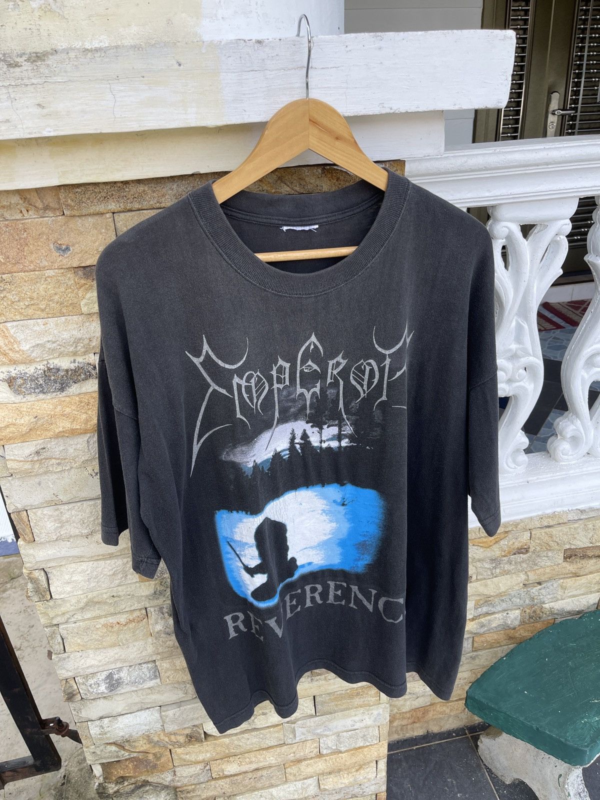 Band Tees SUN FADED🔥Vtg 90s Emperor Reverence Metal Band Tee Size US XL / EU 56 / 4 - 3 Thumbnail