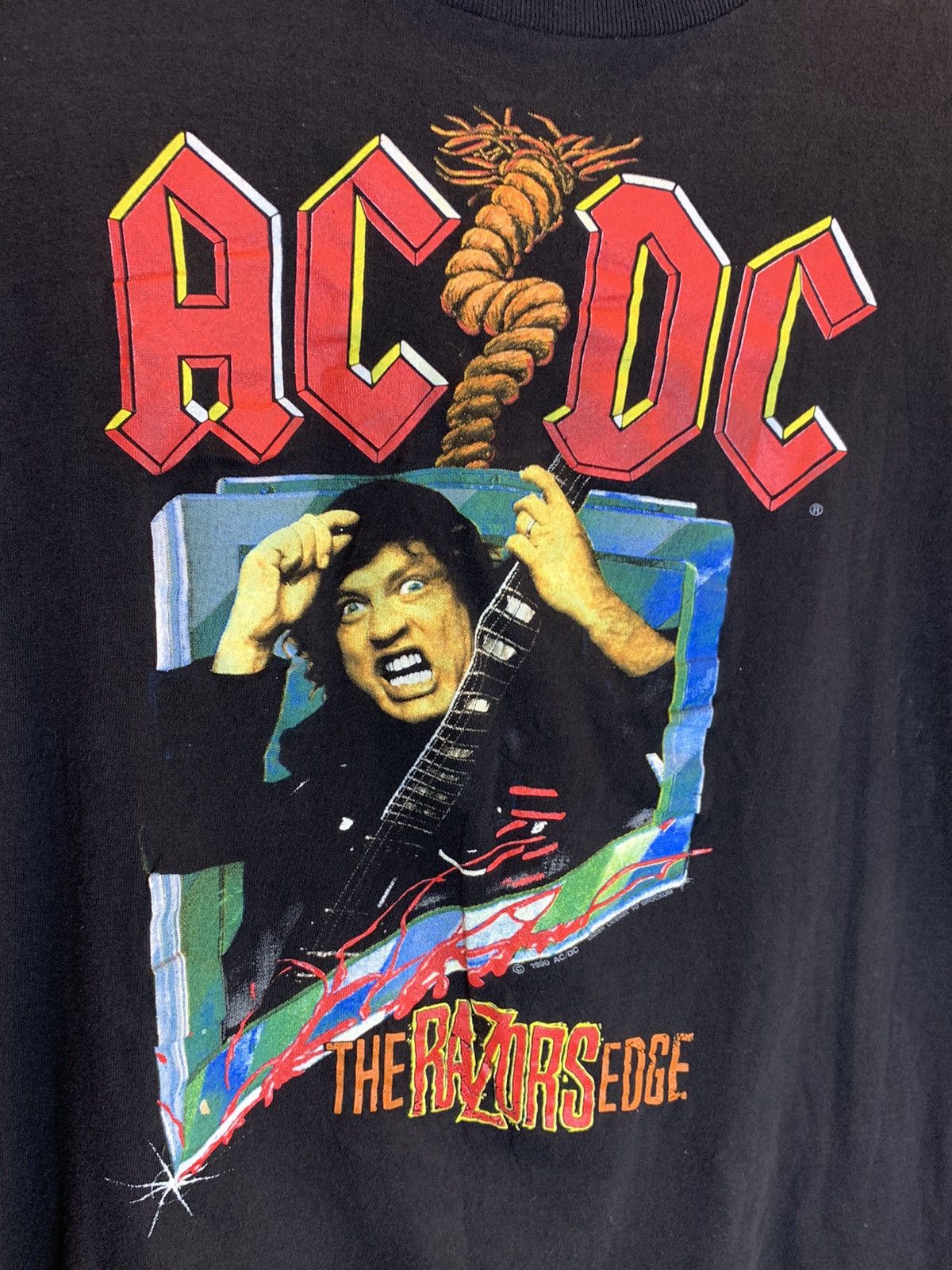 Band Tees RARE* Vintage 1990 AC/DC The Razors Edge Haircut Art T-Shirt Size US L / EU 52-54 / 3 - 3 Thumbnail