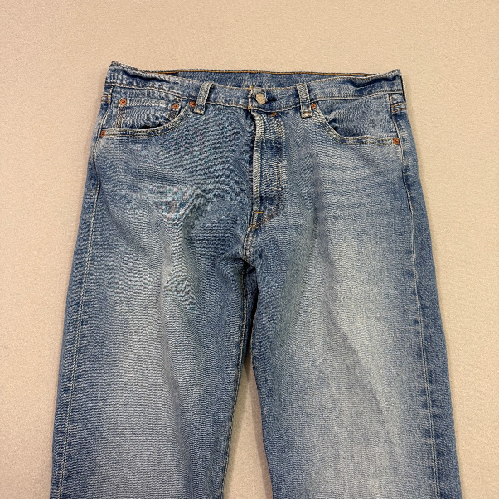 Levi's Levis 501 Original Jeans Men's 34x34 Blue Faded Denim Button Size US 34 / EU 50 - 2 Thumbnail