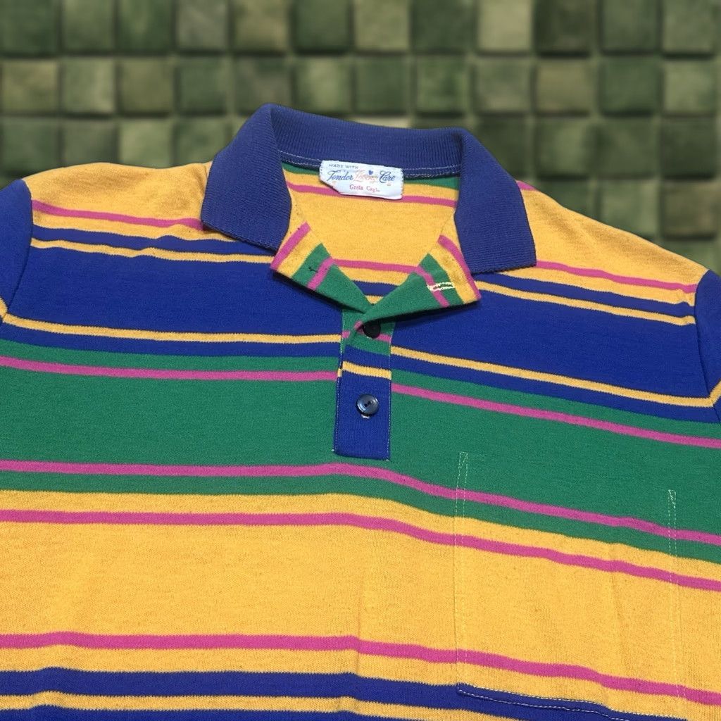 Vintage VINTAGE 80s Greta Cagle Tender Loving Care Polo Shirt Womens XL Striped Blue Cotton Blend Polyester Casual Short Sleeve Size XL / US 12-14 / IT 48-50 - 1 Thumbnail