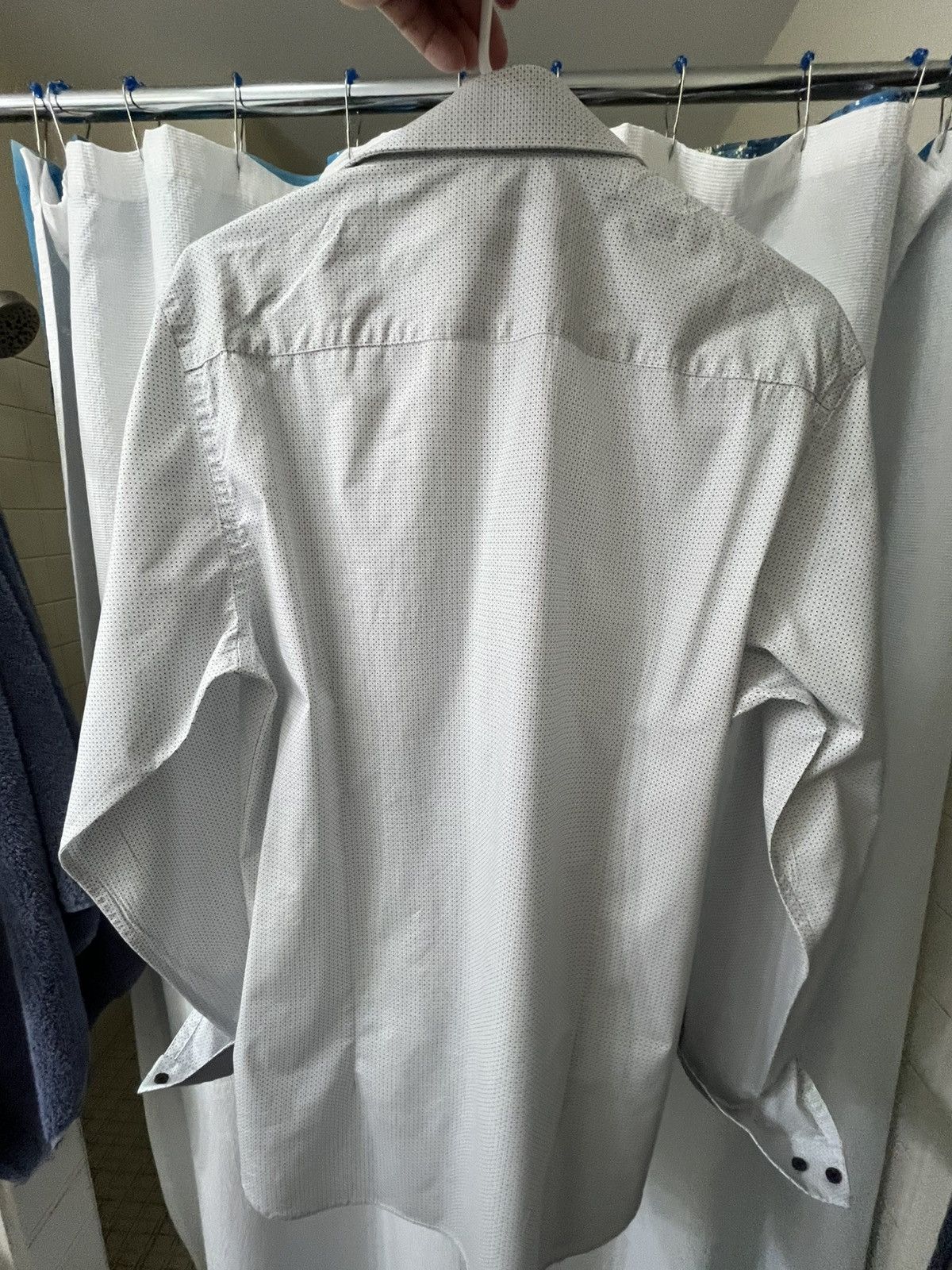 Egara Egara 16 36/37 Tall White patterned slim fit dress shirt Size US L / EU 52-54 / 3 - 5 Thumbnail