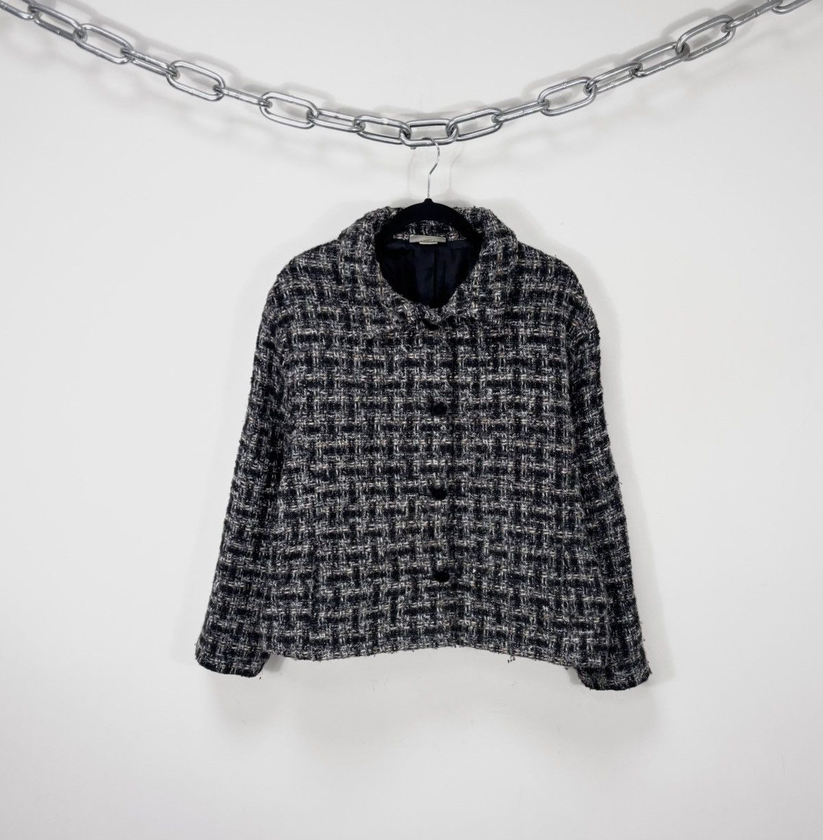 Other Vintage Weave Of The Irish Women’s Wool Blend Tweed Jacket Size L / US 10 / IT 46 - 2 Thumbnail