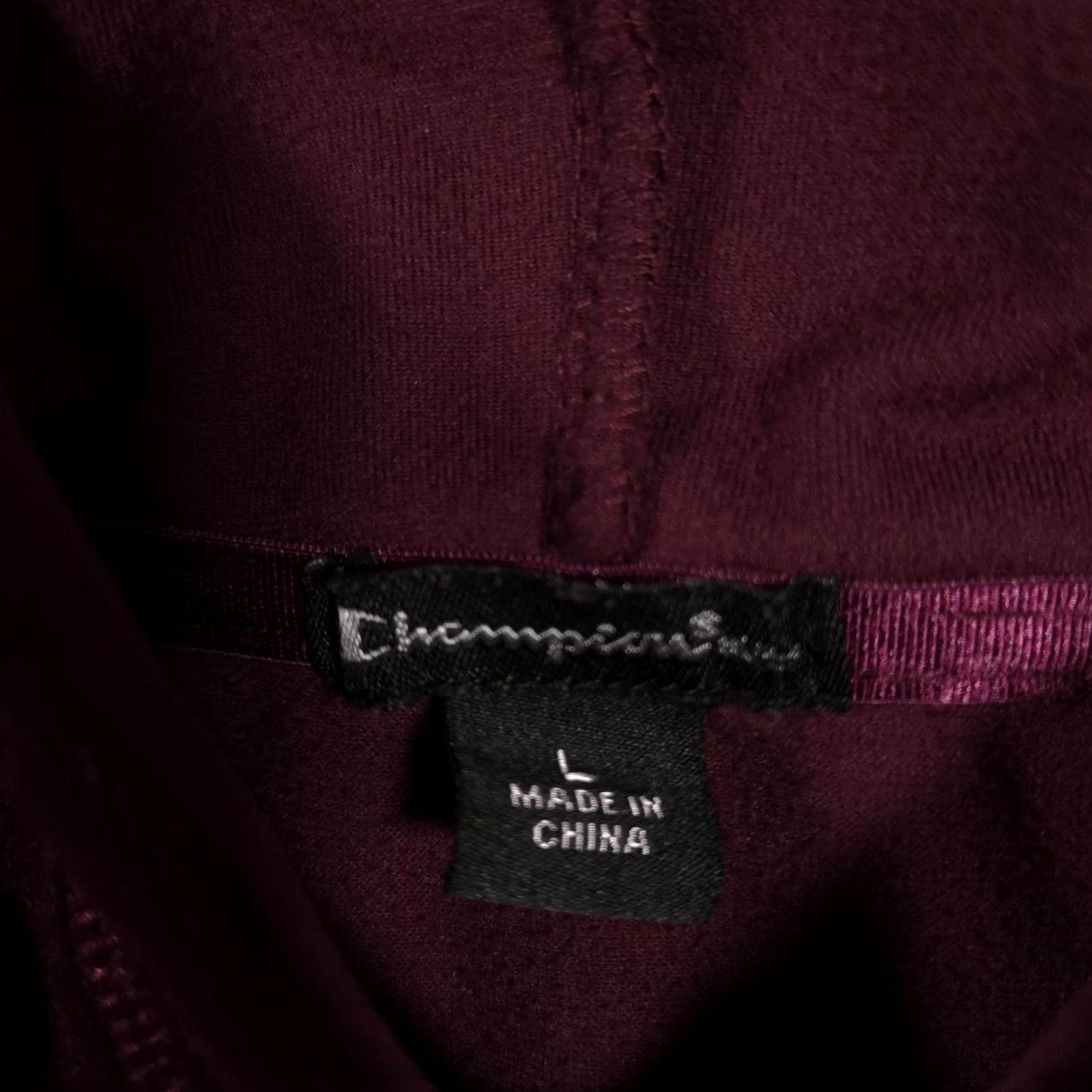 Champion Champion elite Hoodie Sweatshirt Womens L Burgundy Black Velvet Pullover Soft Size L / US 10 / IT 46 - 6 Thumbnail