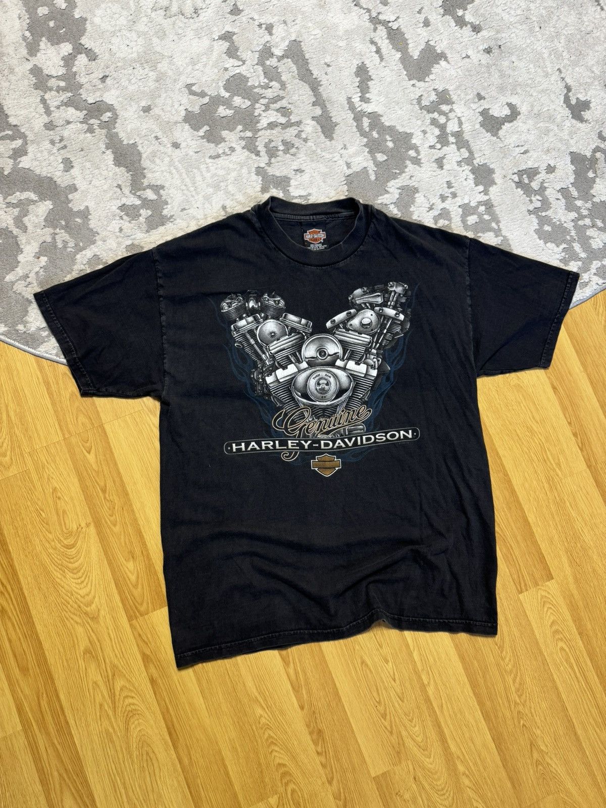 Harley Davidson × Vintage Vintage 2000 Harley Davidson Bauer Millett tee England Size US L / EU 52-54 / 3 - 3 Thumbnail