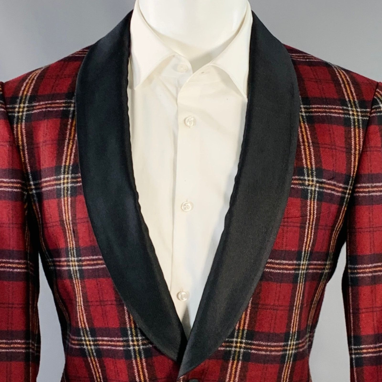 Suitsupply SUITSUPPLY Size 36 Plaid Wool Single Button Sport Coat Size 36R - 2 Thumbnail