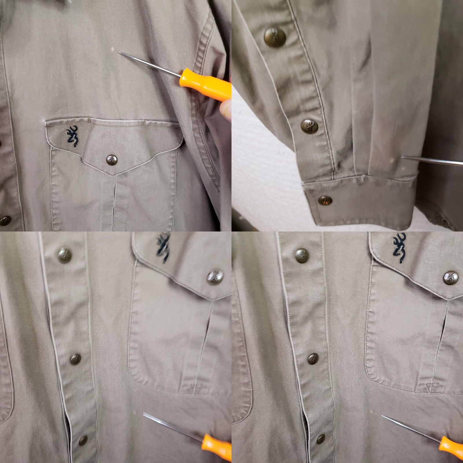 Vintage Browning Super Naturals Men L Brown Long Sleeve Snap Button Shirt 100% Cotton Size US L / EU 52-54 / 3 - 11 Thumbnail