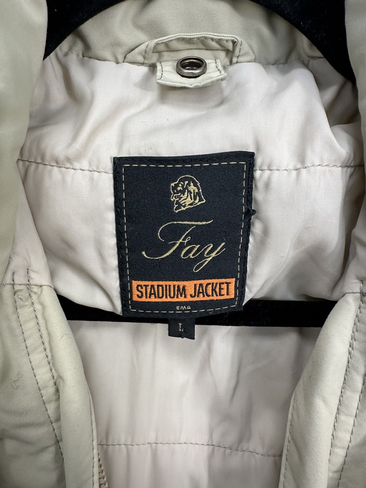 Fay Vintage Fay Stadium For Ema Cream Luxury Nylon Coat Jacket Size US L / EU 52-54 / 3 - 16 Thumbnail