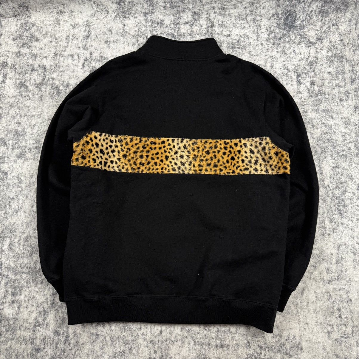 Supreme Supreme Leopard Panel Half ‘Black’ Zip Sweatshirt Size US L / EU 52-54 / 3 - 5 Thumbnail