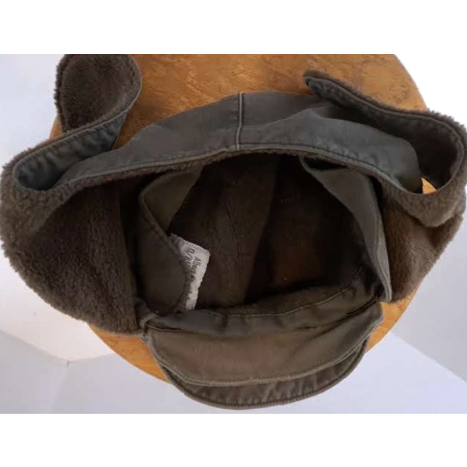 Vintage VINTAGE Albert Kempf Teunz Insulated Skull Cap with Adjustable Chin Strap Mens Winter Green Canvas Cotton Ear Flap Military 7 1/4 Medium Size ONE SIZE - 7 Thumbnail