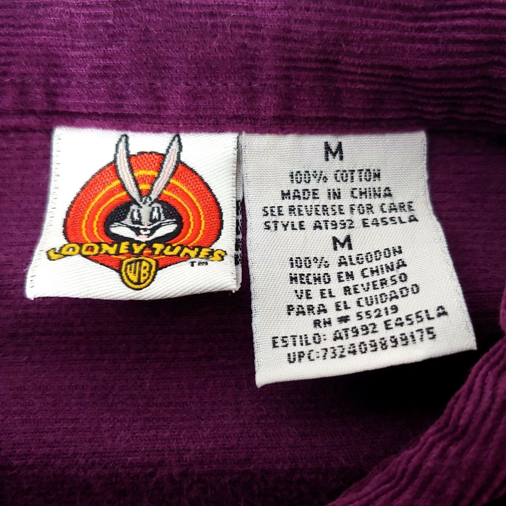 Vintage VINTAGE Looney Tunes Shirt Medium Long Sleeve Corduroy Purple Collared Button-Up Embroidered Tweety Sylvester Women M Size M / US 6-8 / IT 42-44 - 3 Thumbnail