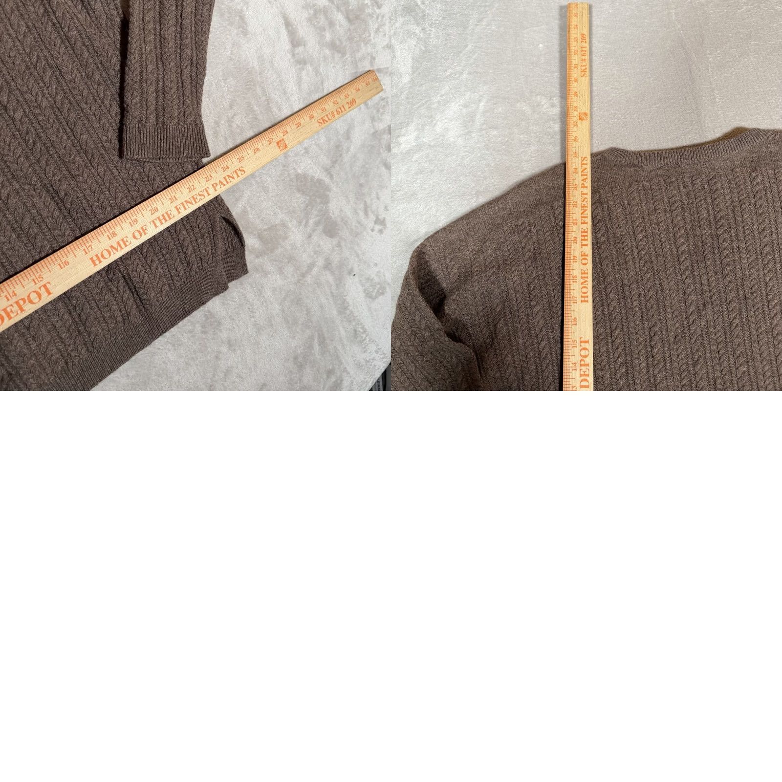 Vince Vince Sweater Womens Medium Brown Pullover Cable Knit V Neck Yak Wool Fisherman Vintage No Size M / US 6-8 / IT 42-44 - 8 Thumbnail