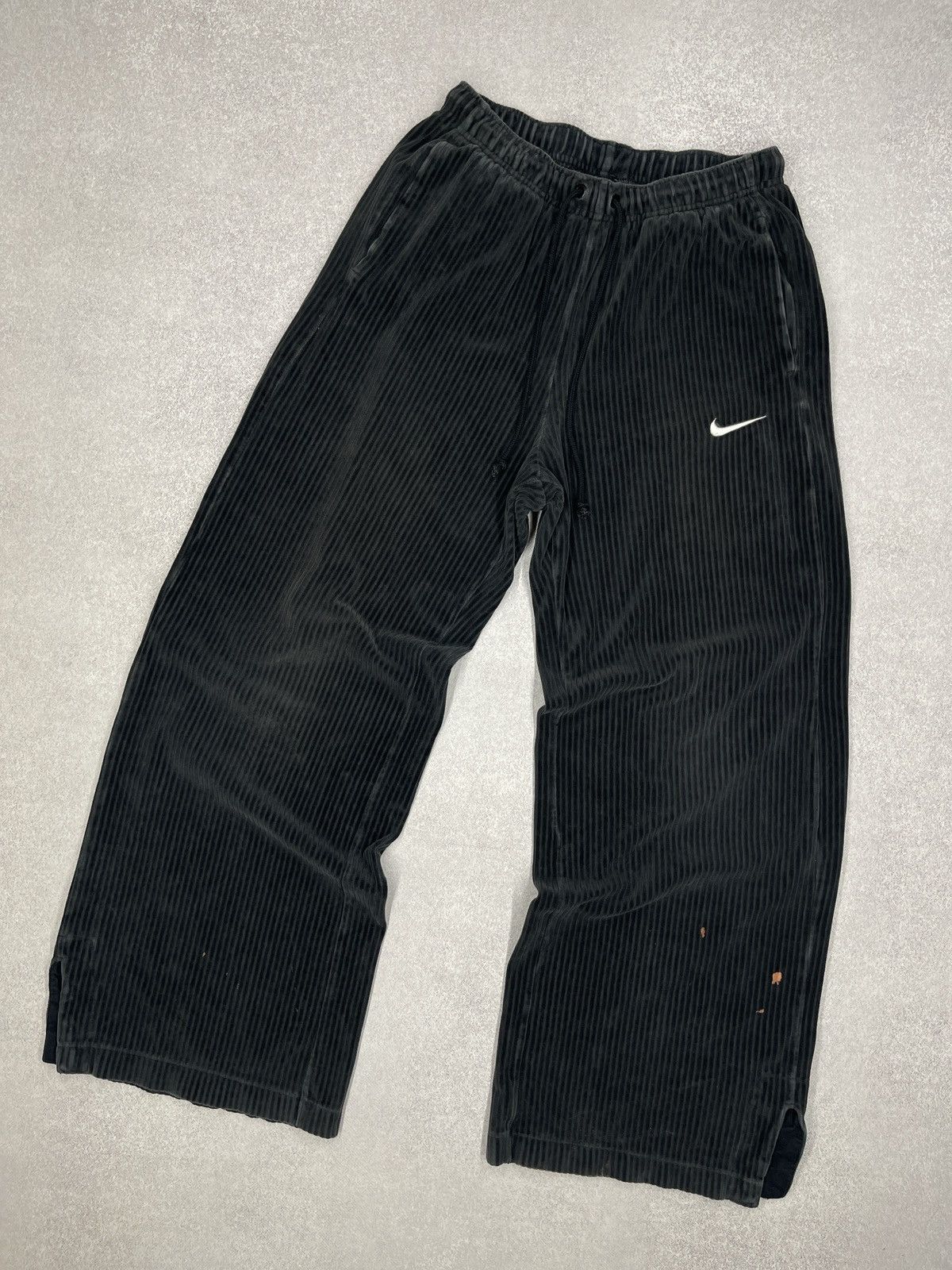 Womens Nike NSW Velour Wide Pants Black Drill Y2K ACG TECG