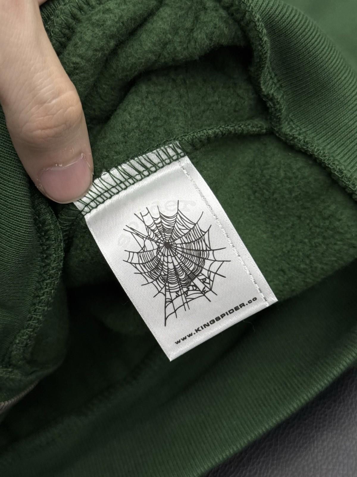 Sp5der Sp5der Worldwide Green Zip Up Studded Hoodie Size Medium Size US M / EU 48-50 / 2 - 8 Thumbnail