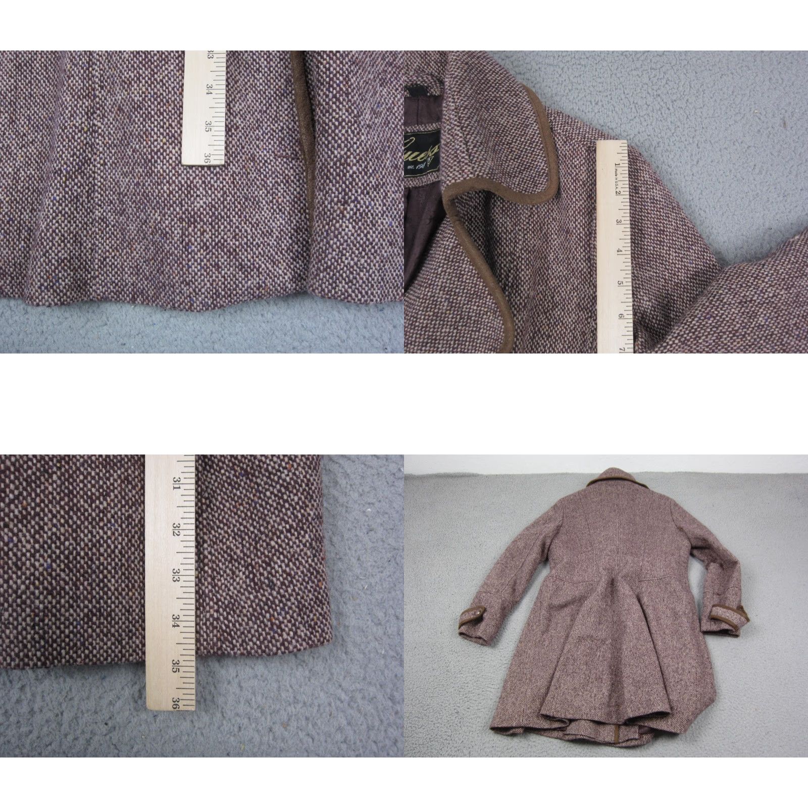 Guess VINTAGE Guess Pea Coat Womens XL Red Tweed 90s Double Breasted Wool Coat Size XL / US 12-14 / IT 48-50 - 8 Thumbnail