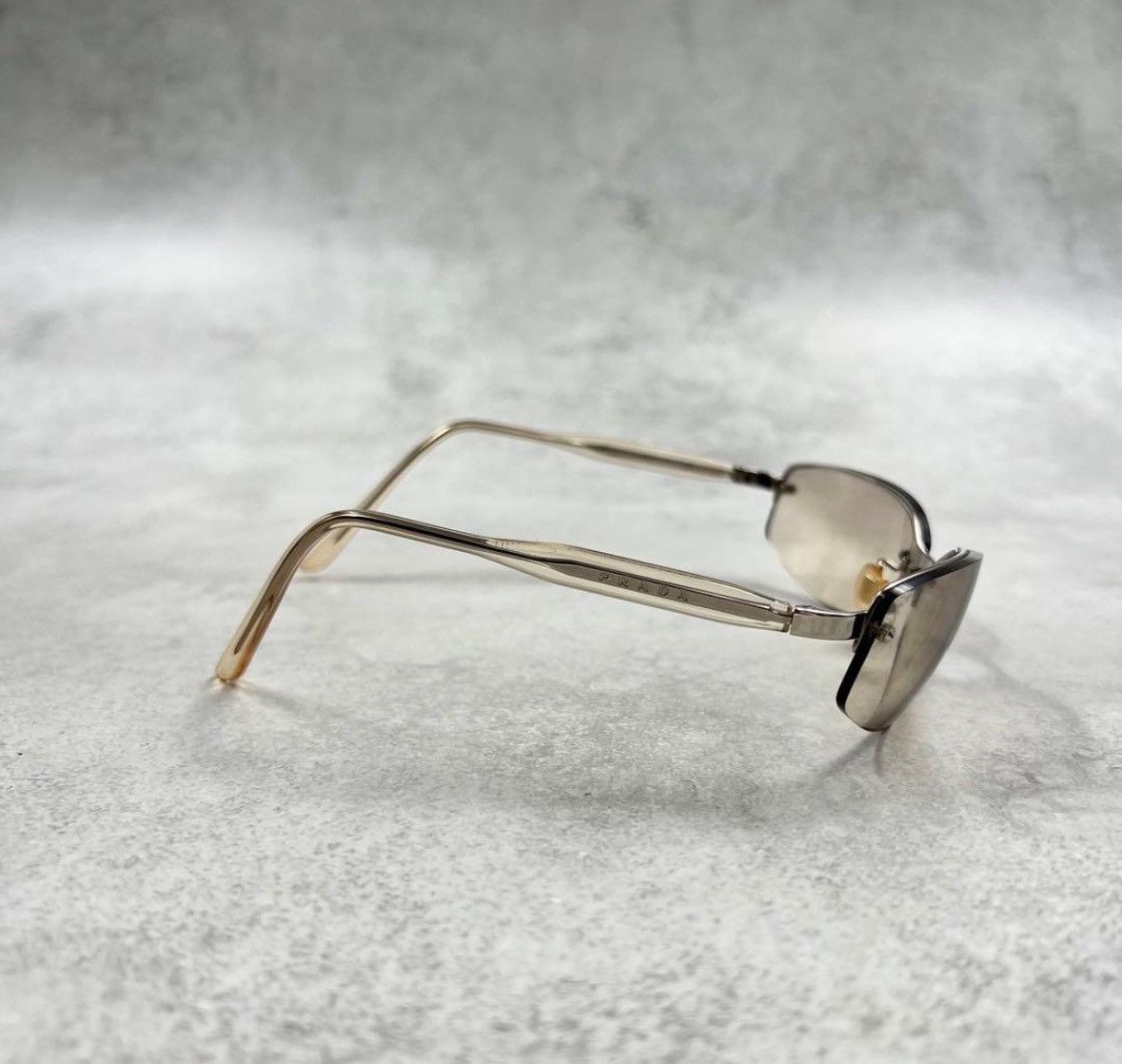 Prada 00s PRADA Sunglasses Half rim Sport Metal Frame Shield Wrap Size ONE SIZE - 3 Thumbnail