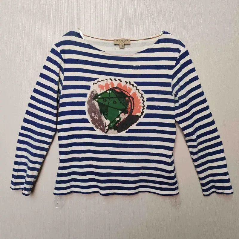 Burberry Burberry Blue Striped Cotton T-Shirt Size XXS / US 00 / IT 34 - 1 Thumbnail