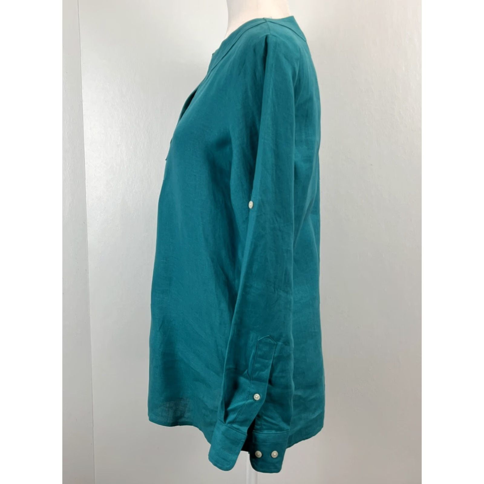 Ralph Lauren Lauren Ralph Lauren Linen Tunic Shirt Sz S Teal Women Size S / US 4 / IT 40 - 2 Thumbnail
