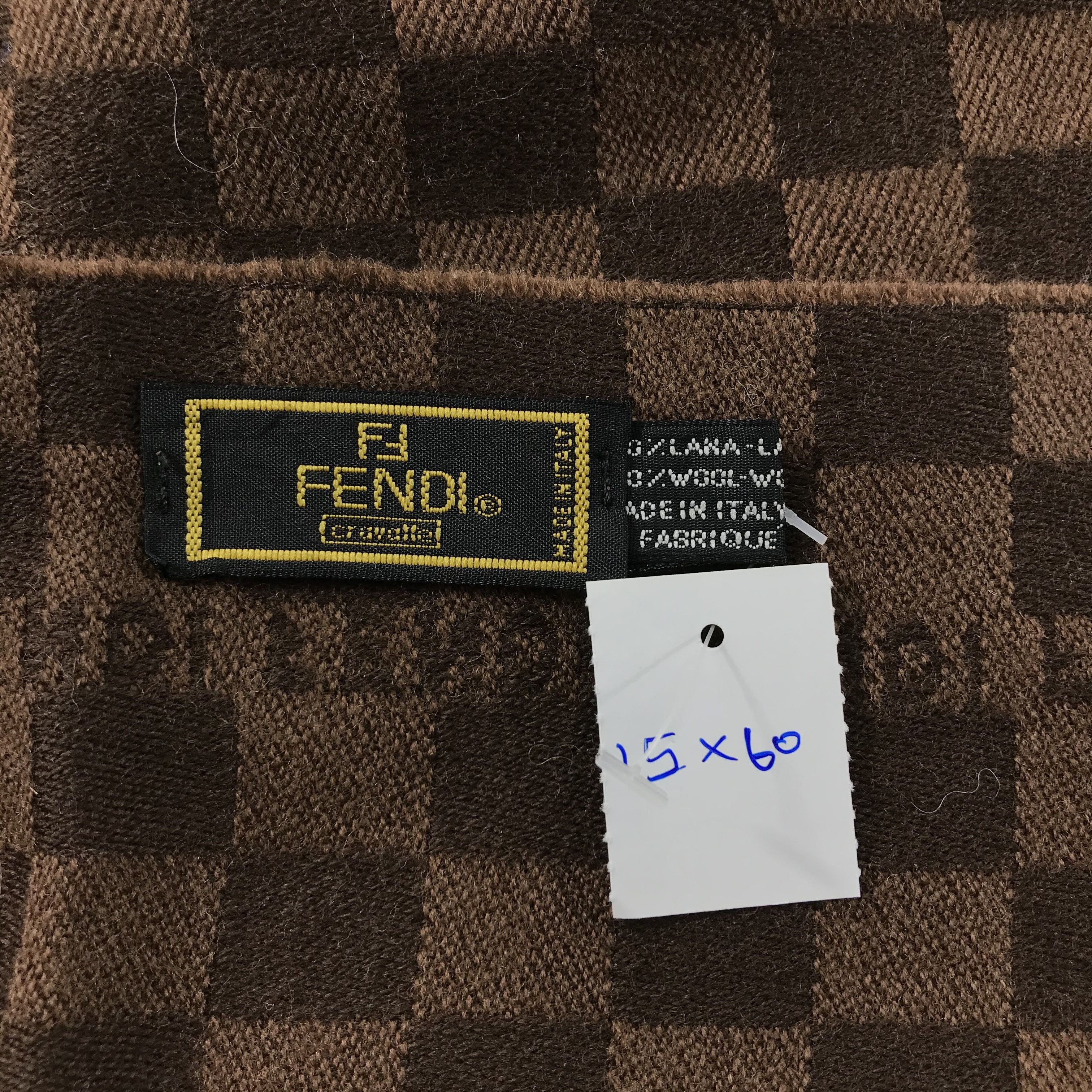 Japanese Brand Vintage Fendi Roma Scarf Check Muffler Wool Scarves Size ONE SIZE - 5 Thumbnail