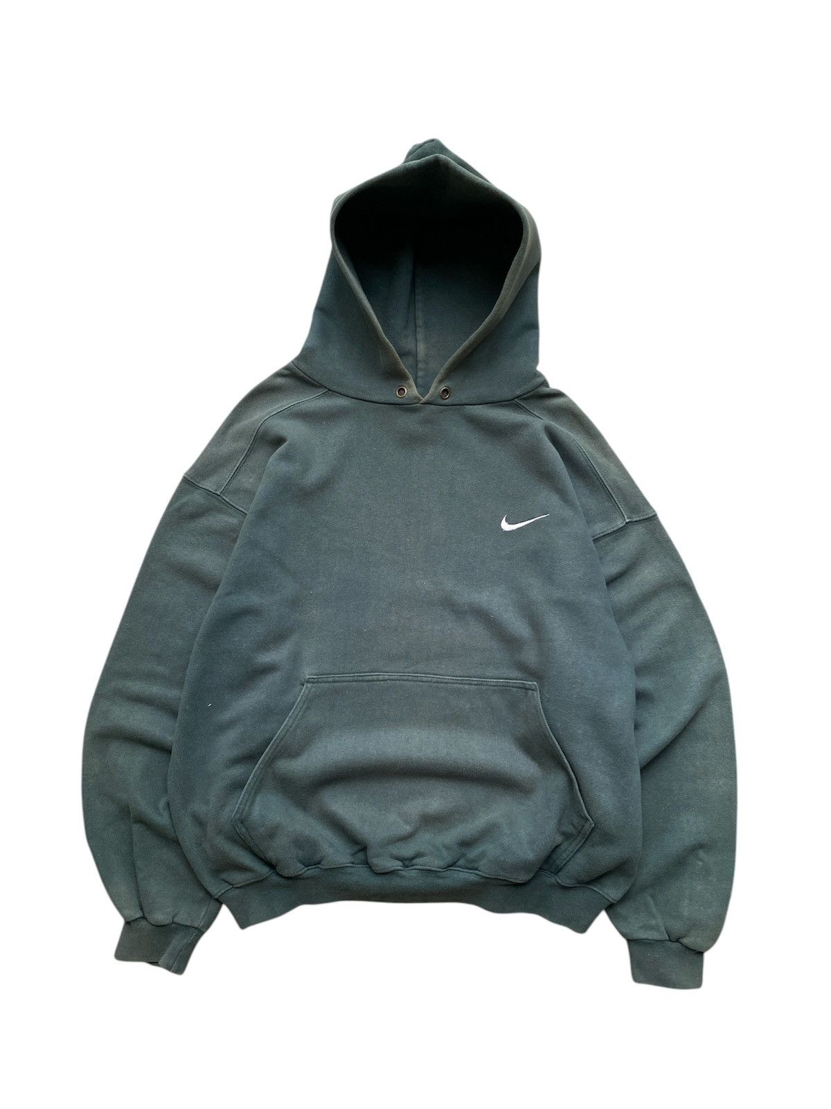 Nike × Vintage Vintage Thrashed 1990s Nike Pullover Hoodie Size US M / EU 48-50 / 2 - 1 Thumbnail