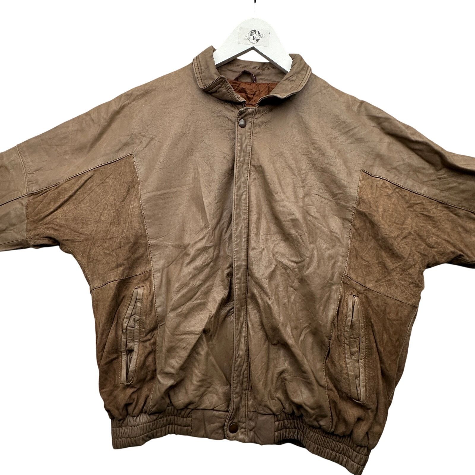 Other Vintage Cortefiel De Espana Leather Bomber Jacket 42 Large Size US L / EU 52-54 / 3 - 15 Thumbnail