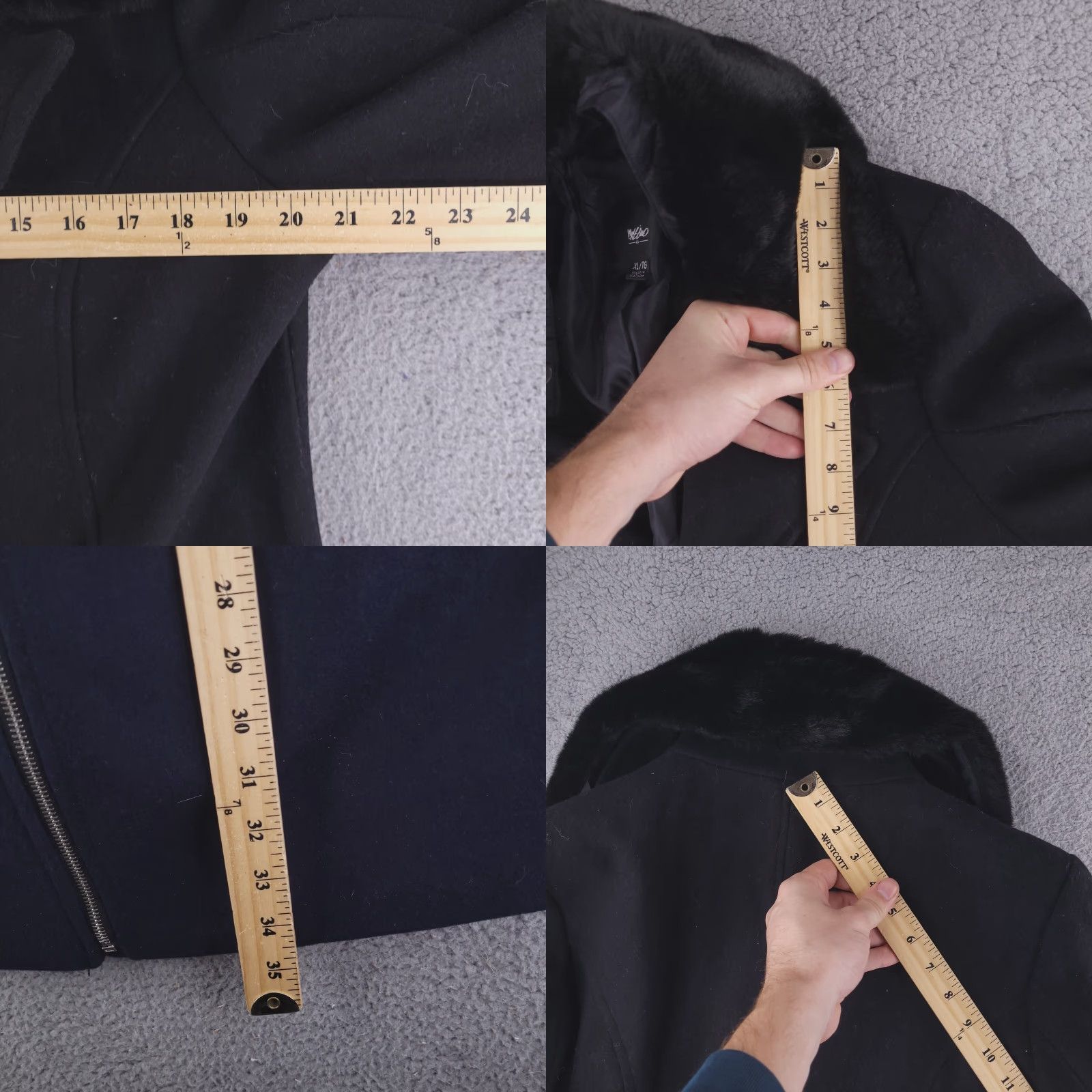 Mossimo **Black Wool Women's Coat XL Overcoat Collar** User: Black Wool Women's Coat XL Overcoat Collar Size XL / US 12-14 / IT 48-50 - 8 Thumbnail