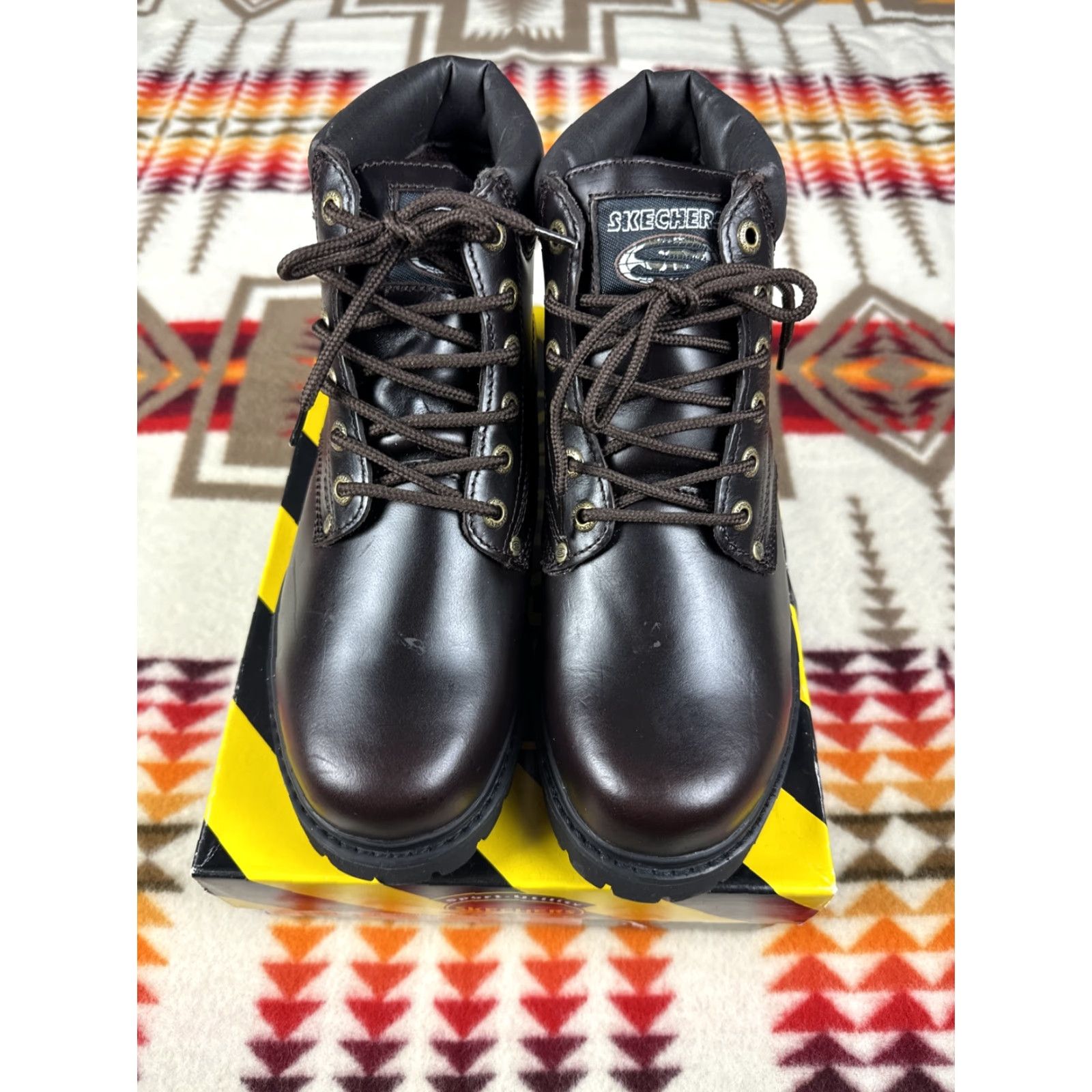 SKECHERS VINTAGE Skechers Bully Brown Boots 6606 Mens Sz 9 M W Box Leather Boots Brown 9 Mens Size US 9 / EU 42 - 7 Thumbnail