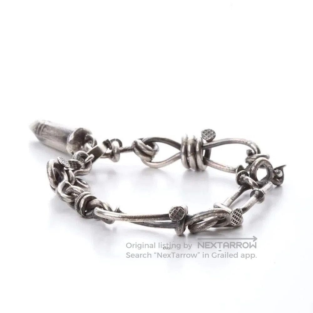 Guidi Silver Chain Link Bracelet with Spike Pendant. Size ONE SIZE - 3 Thumbnail