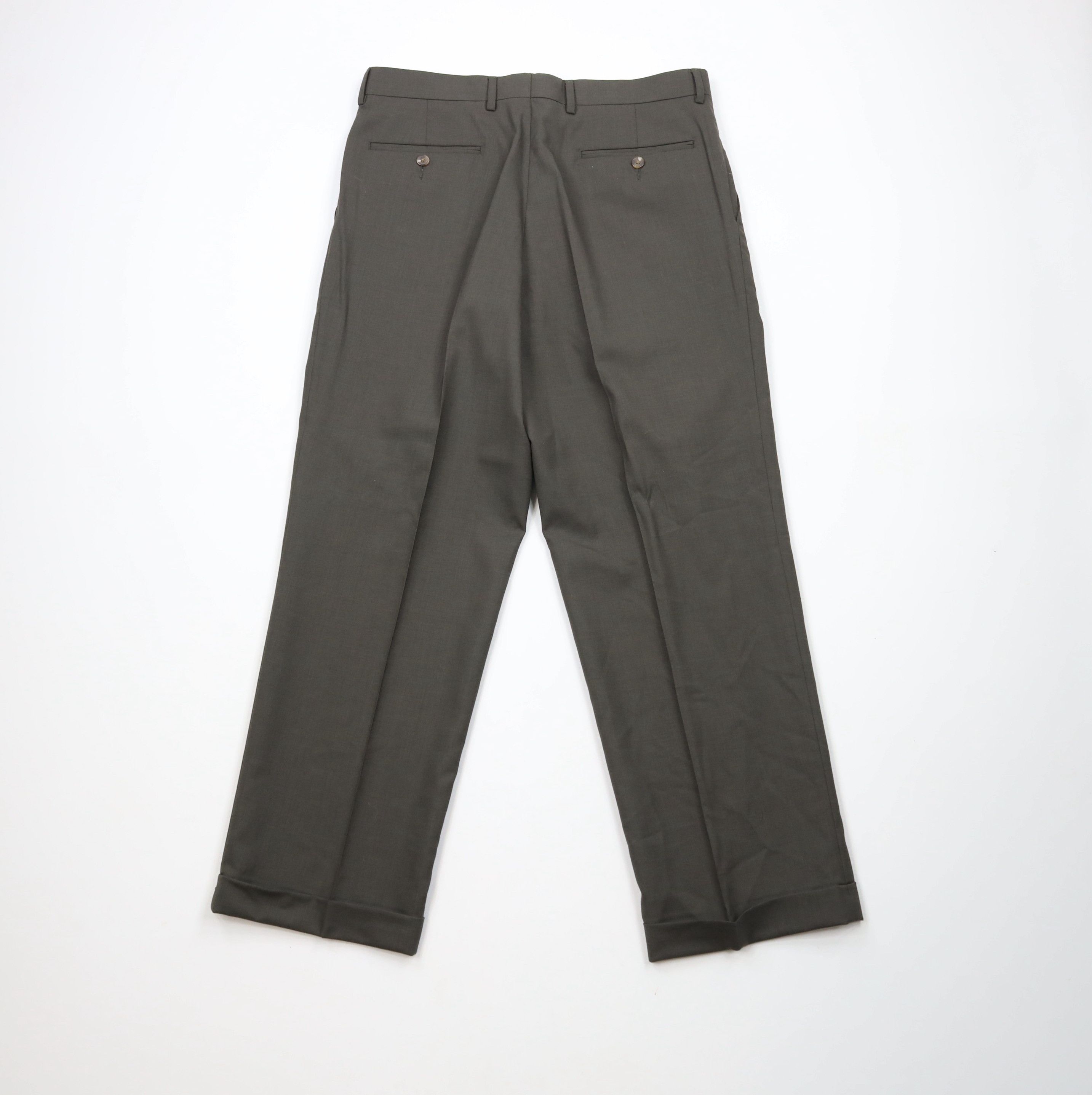 Ralph Lauren × Vintage Vintage 90s Ralph Lauren Cuffed Wide Leg Chino Pants Green Size US 34 / EU 50 - 8 Thumbnail