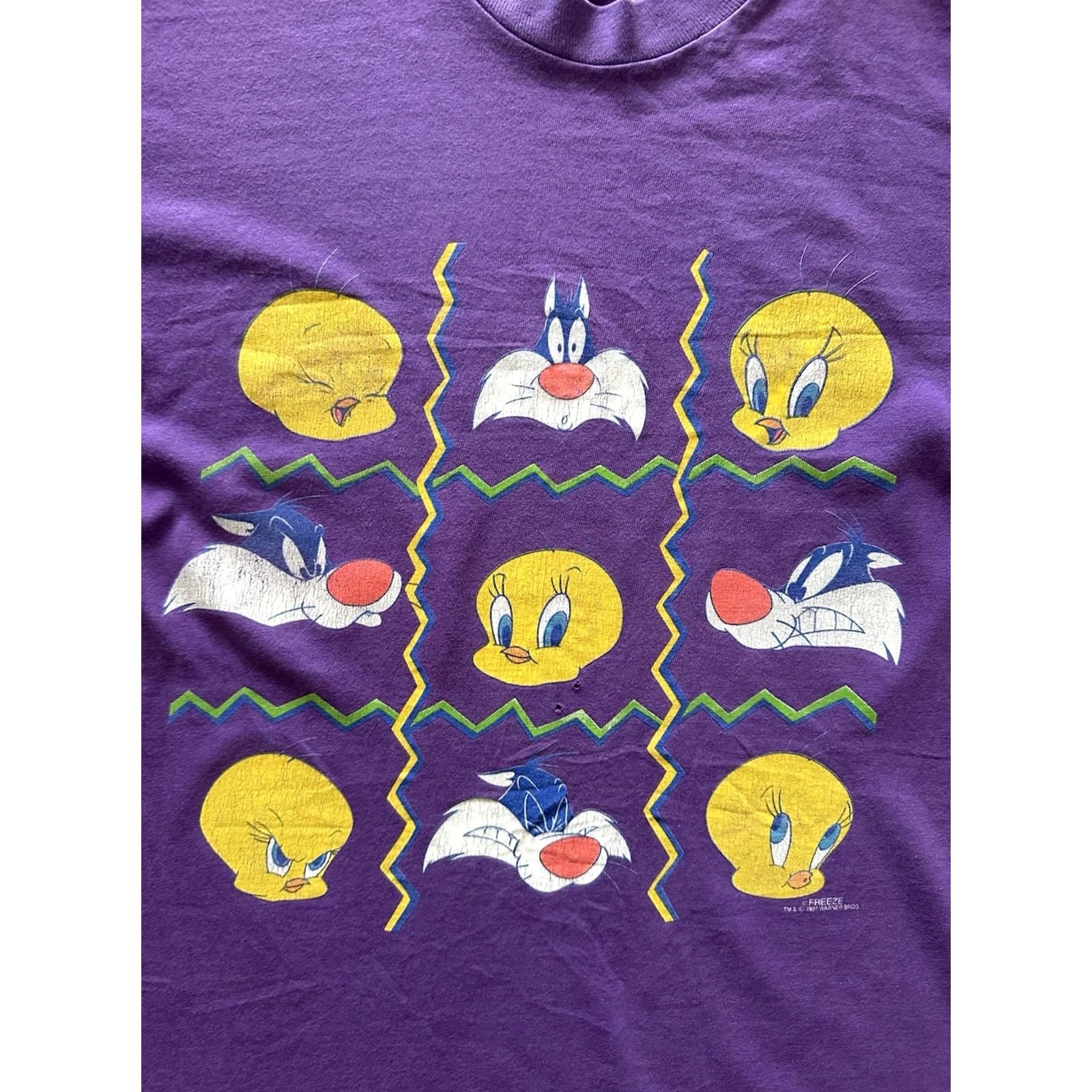 Vintage VINTAGE 1997 LOONEY TUNES Sylvester Tweety Purple T-Shirt L Adults 90s Cartoon Disney Warner Bros Cat Funny Size US L / EU 52-54 / 3 - 2 Thumbnail