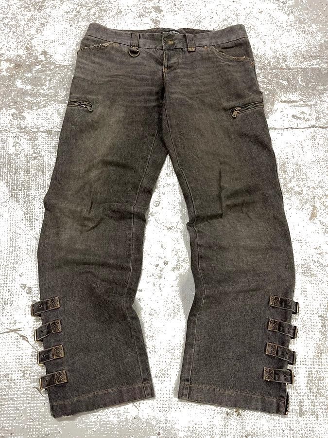 Dolce & Gabbana Dolce Gabbana denim Raw aw2002 Distressed Cargo Biker Laces Size 33" - 1 Thumbnail