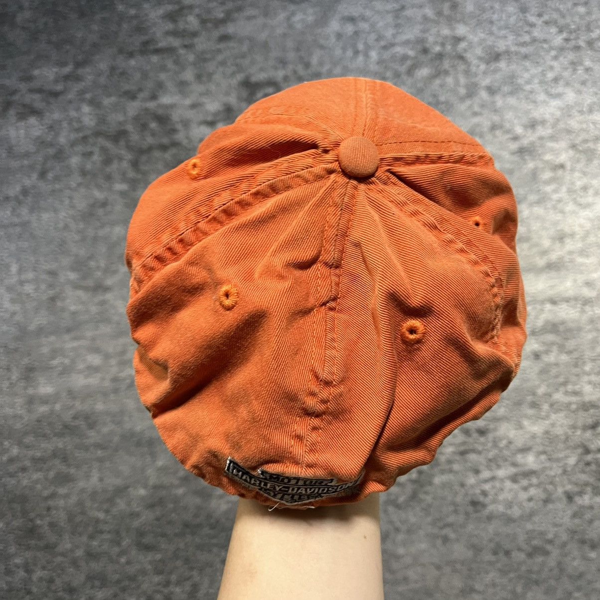 Harley Davidson Vintage Harley Davidson Orange Embroidered Fitted Hat S/M Size ONE SIZE - 4 Thumbnail
