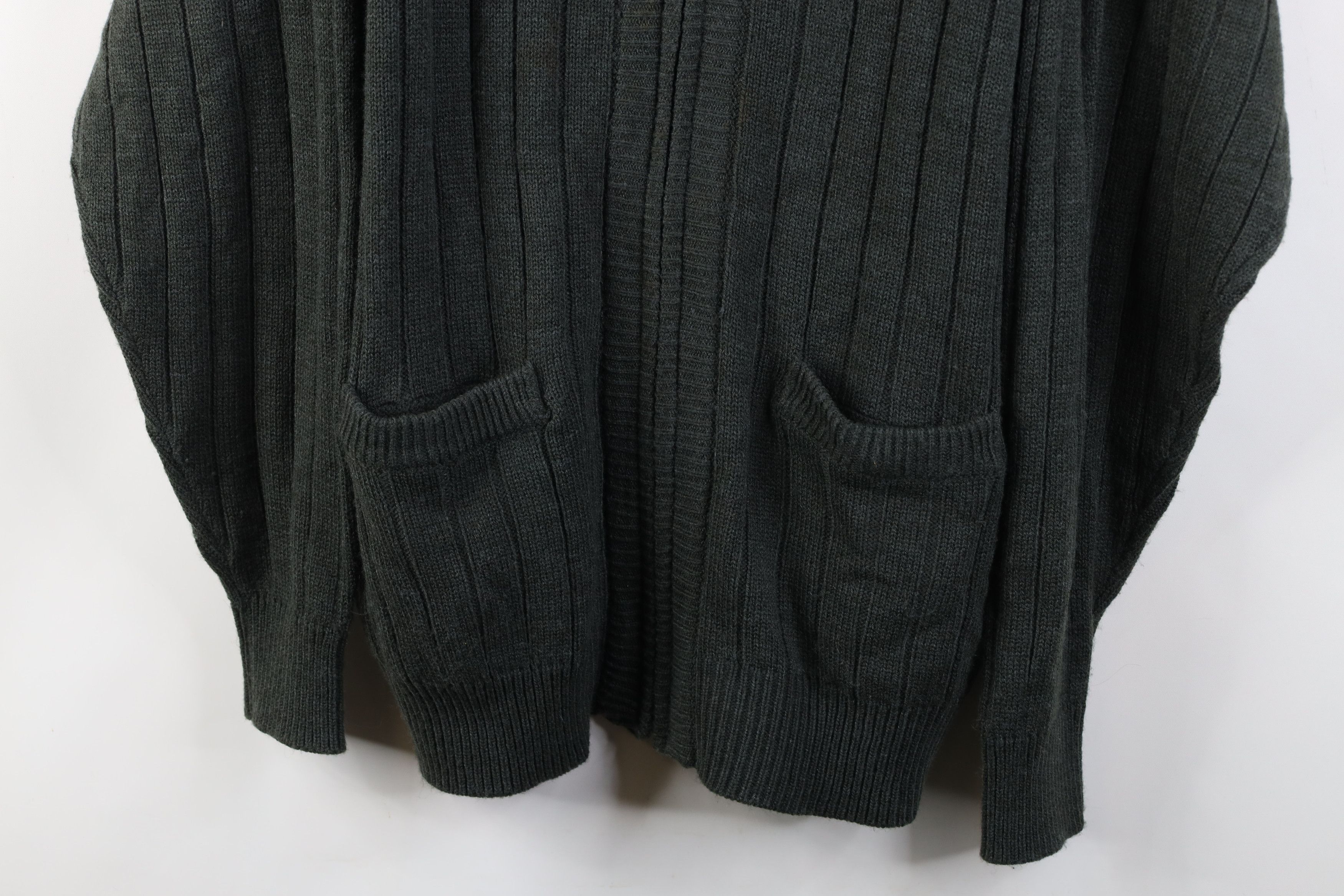 Vintage Vintage 90s Streetwear Ribbed Knit Full Zip Cardigan Sweater Size US XL / EU 56 / 4 - 3 Thumbnail