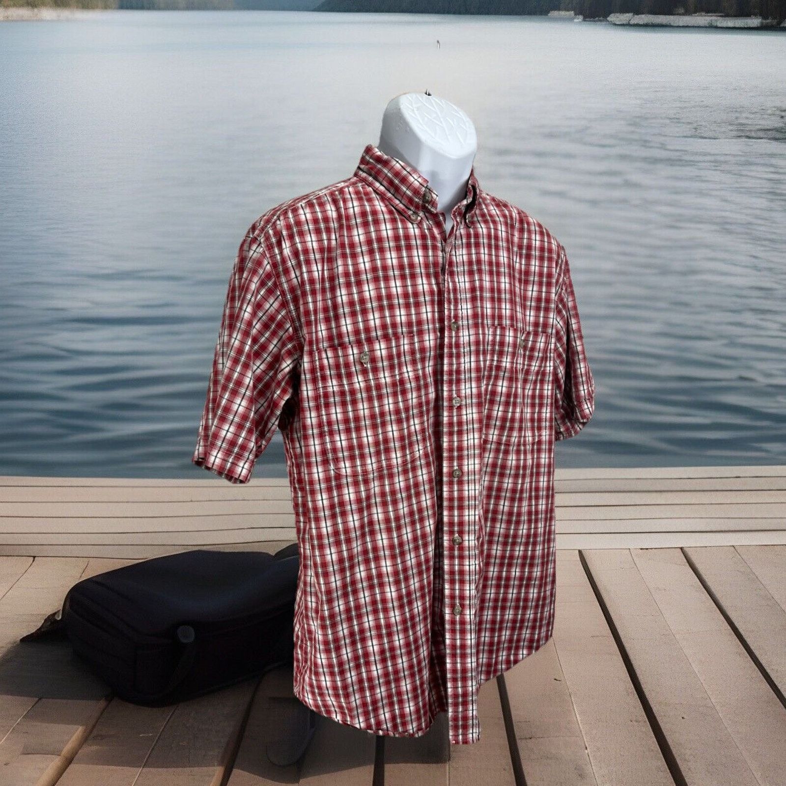 Wrangler Wrangler Rugged Wear Men's Wrinkle Resist Red Shirt XL Plaid Size US XL / EU 56 / 4 - 2 Thumbnail