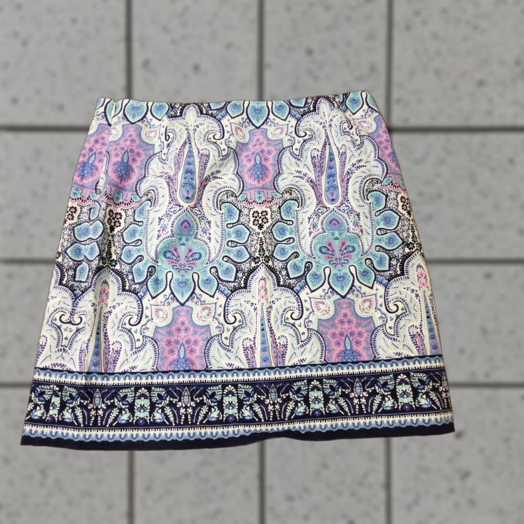 Talbots Womens Talbots Skirt 12P Petite Blue Cotton Size 34" / US 12 / IT 48 - 1 Thumbnail