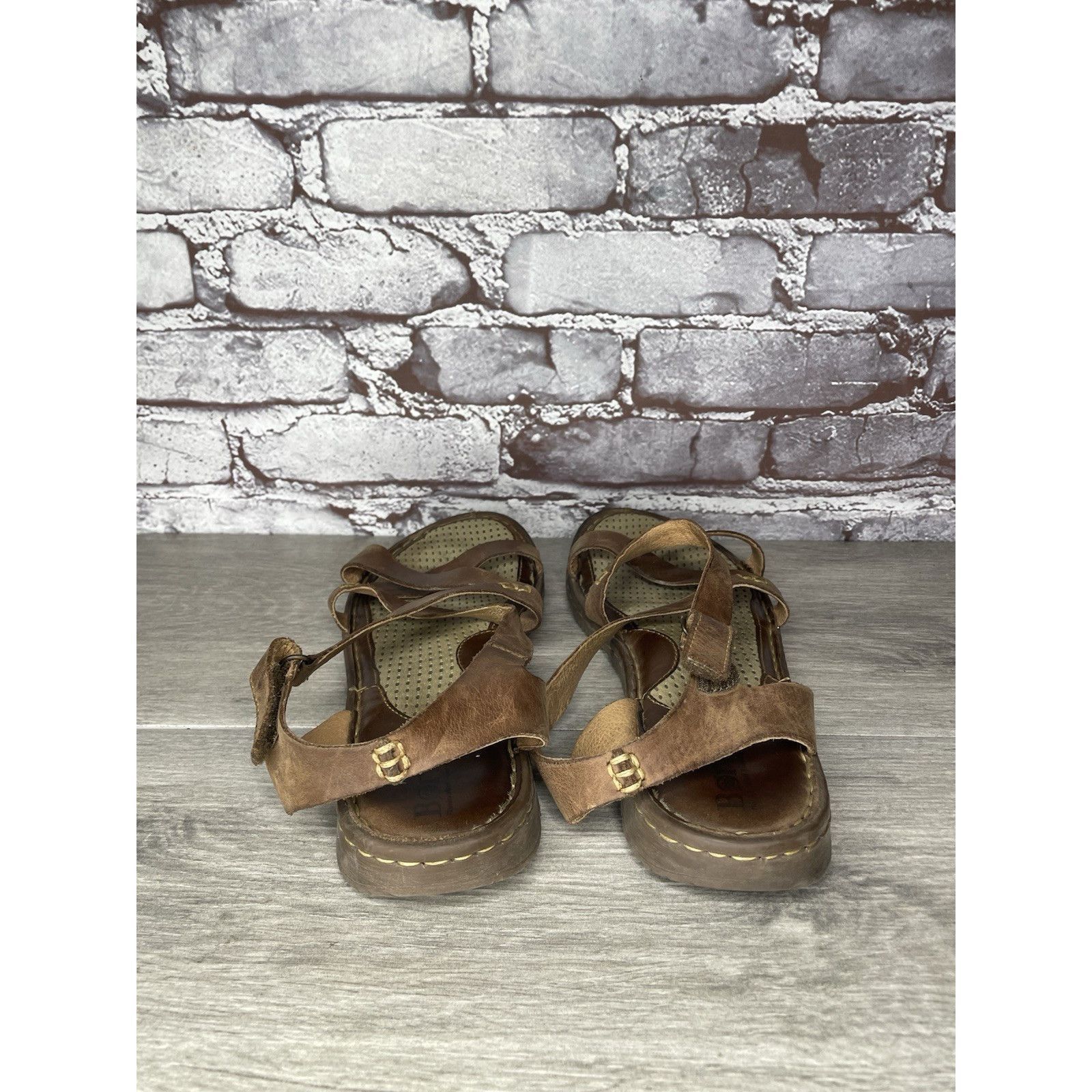 Born Born Handcrafted Brown Leather Strappy Casual Sandals Women’ Size US 10 / IT 40 - 13 Thumbnail