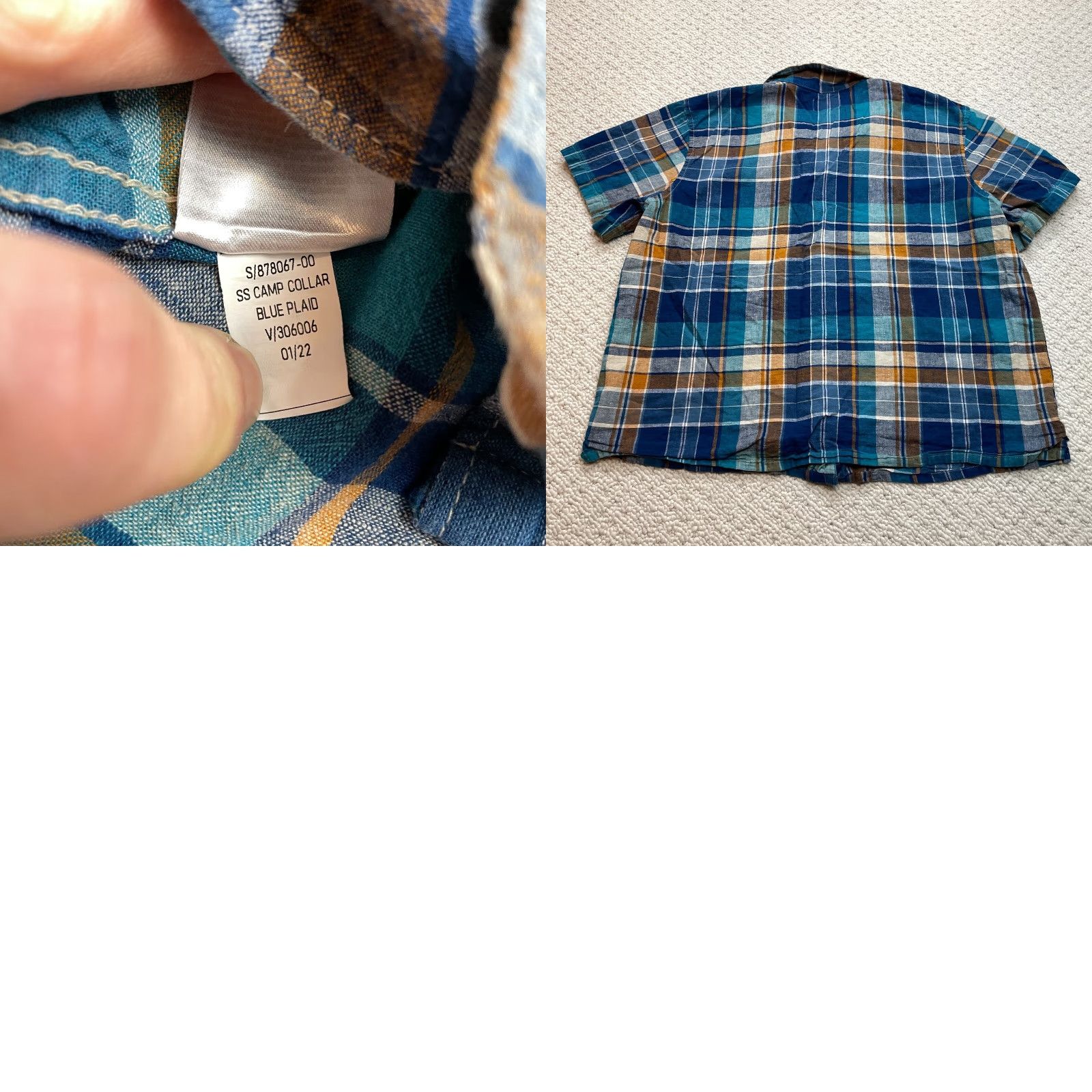 Old Navy Old Navy Button Up Shirt Mens 2XL Blue Plaid Short Sleeve Linen Blend Camp Top Size US XXL / EU 58 / 5 - 8 Thumbnail
