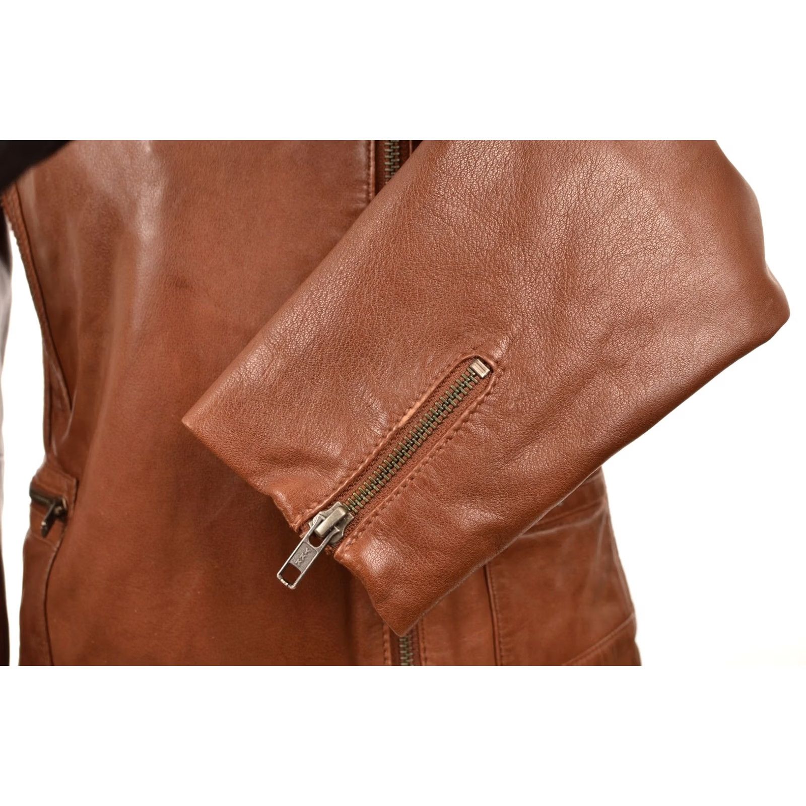 Vintage NAF NAF Womens Brown Leather Biker Jacket MENL89A Size 34 EU 34, Brown, Leather, Biker, Jacket, Womens Size XXS / US 00 / IT 34 - 6 Thumbnail